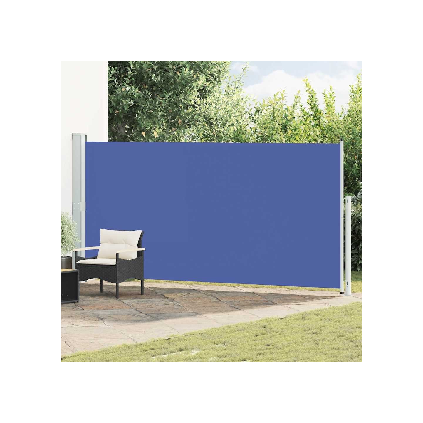 Auvent latéral rétractable de patio 180x500 cm Bleu