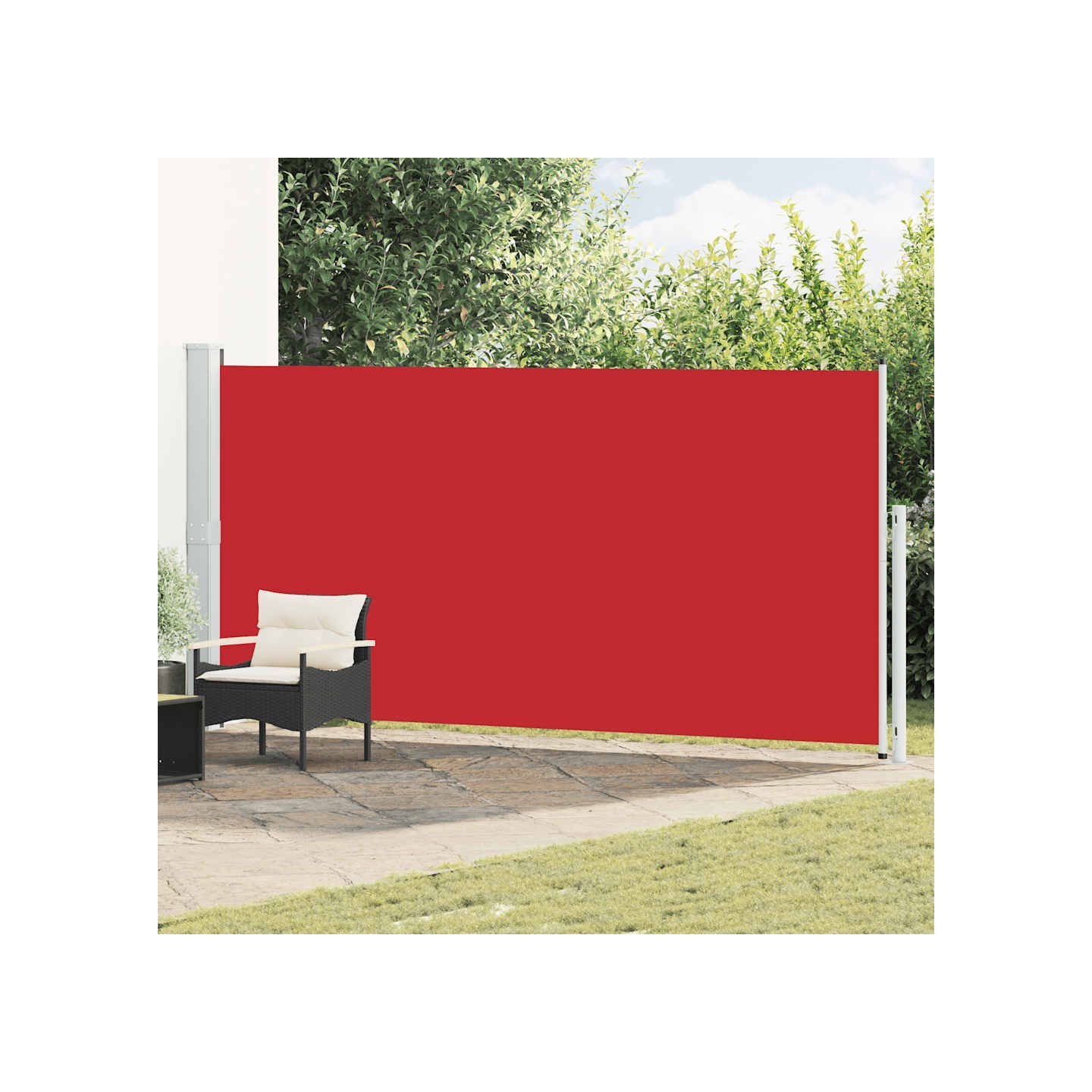 Auvent latéral rétractable de patio 180x500 cm Rouge