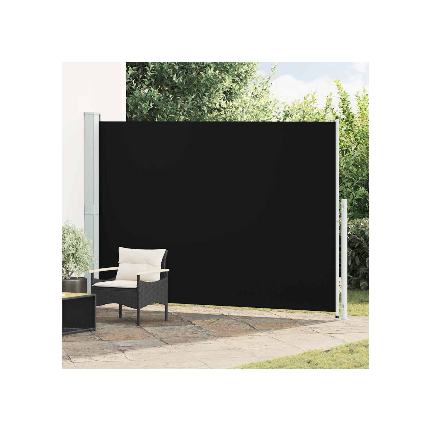 Auvent latéral rétractable de patio 200x314 cm Noir