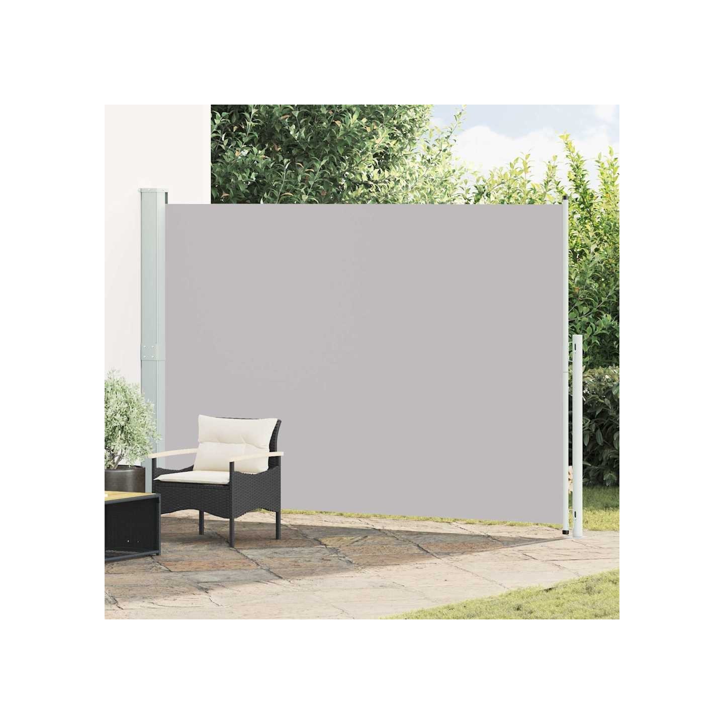 Auvent latéral rétractable de patio 200x314 cm Gris