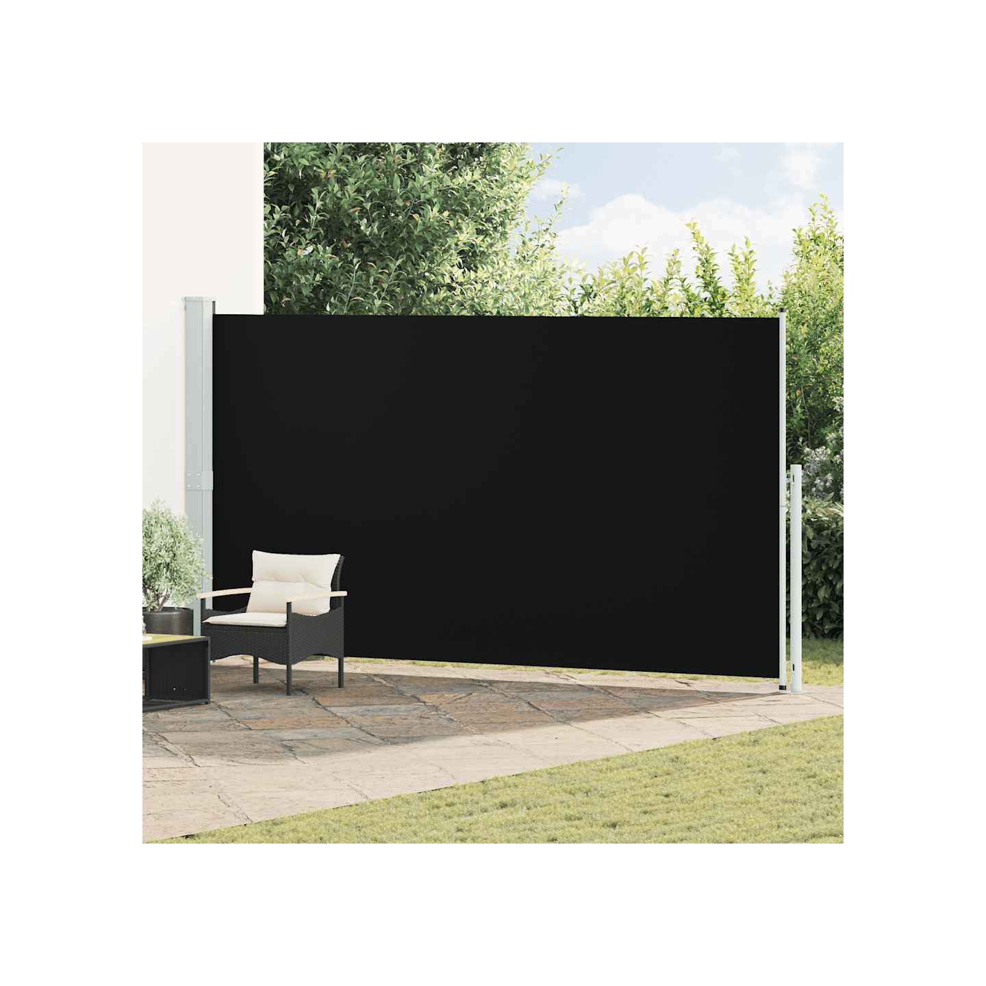 Auvent latéral rétractable de patio 200x514 cm Noir