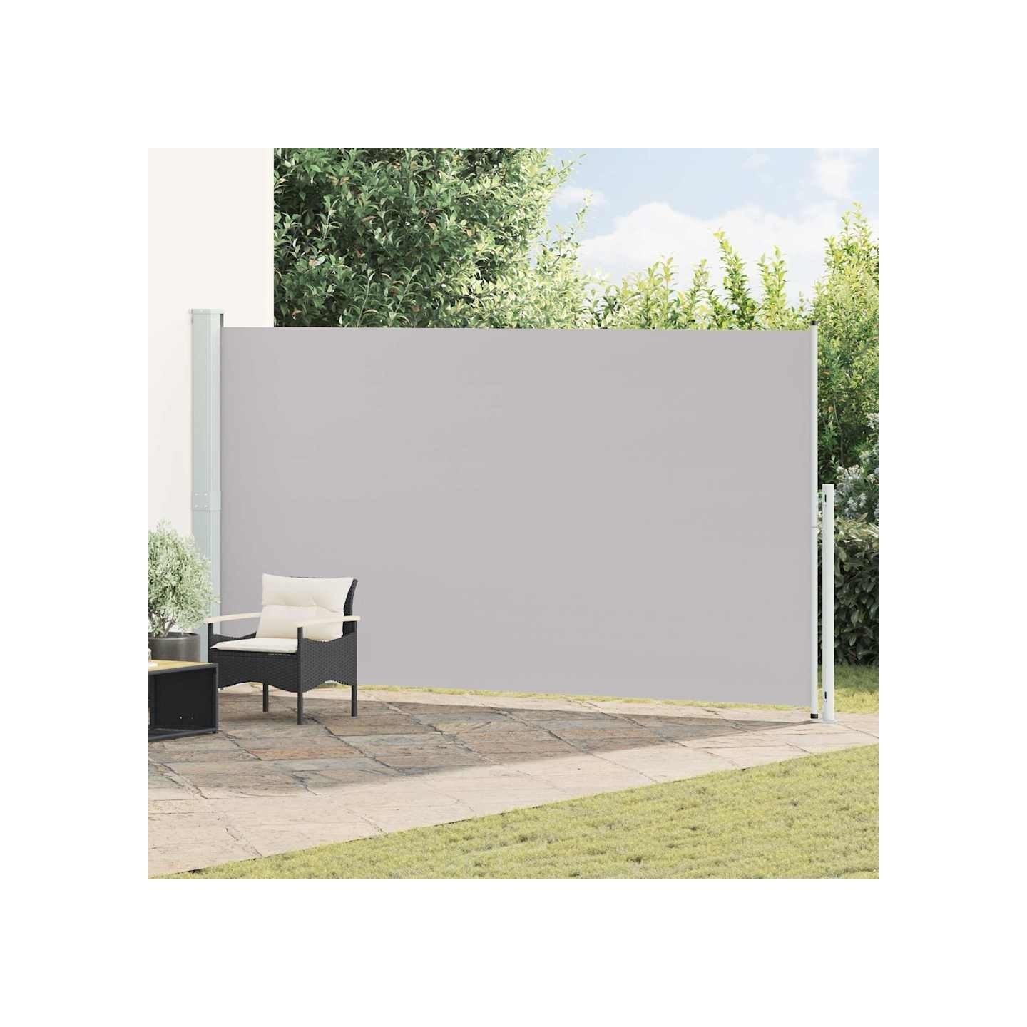 Auvent latéral rétractable de patio 200x514 cm Gris