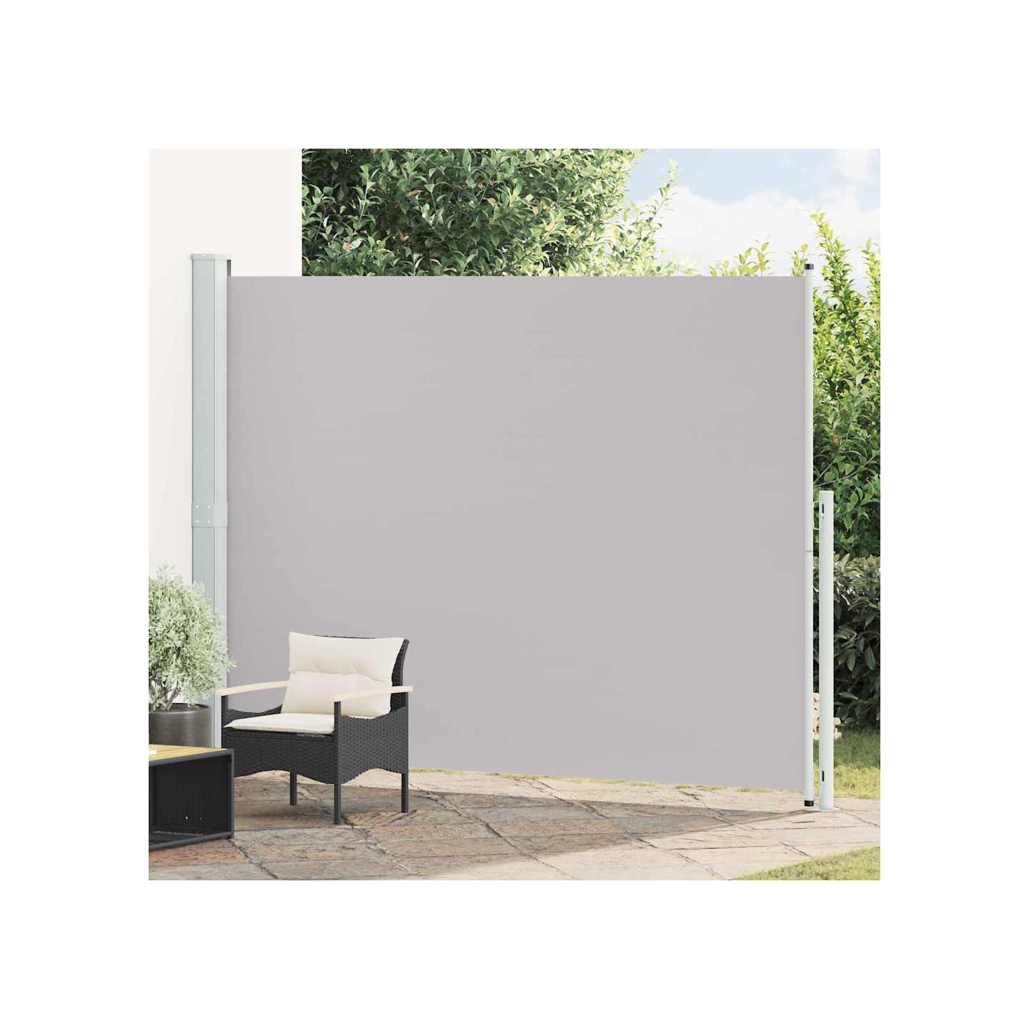 Auvent latéral rétractable de patio 220x314 cm Gris