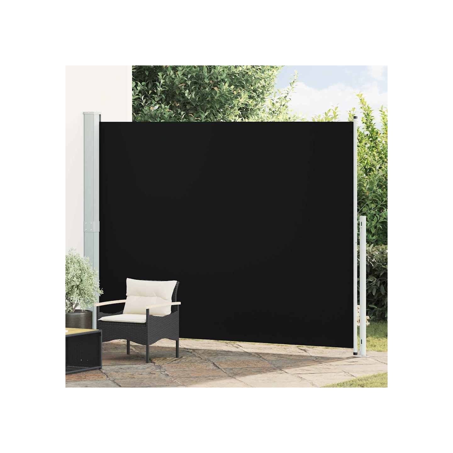 Auvent latéral rétractable de patio 220x314 cm Noir