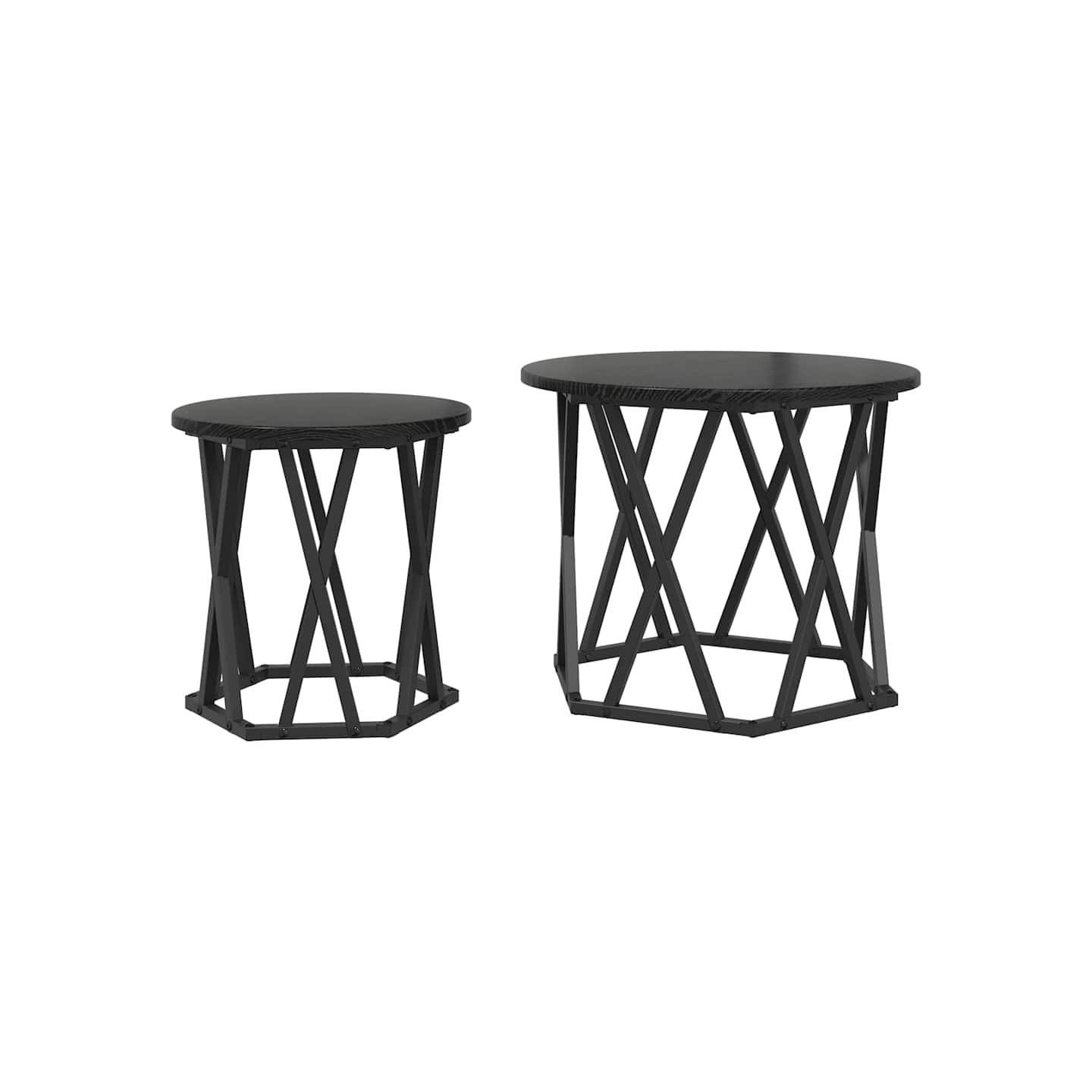 Table d'appoint 2 pc Chêne noir 50 x 50 x 40 cm