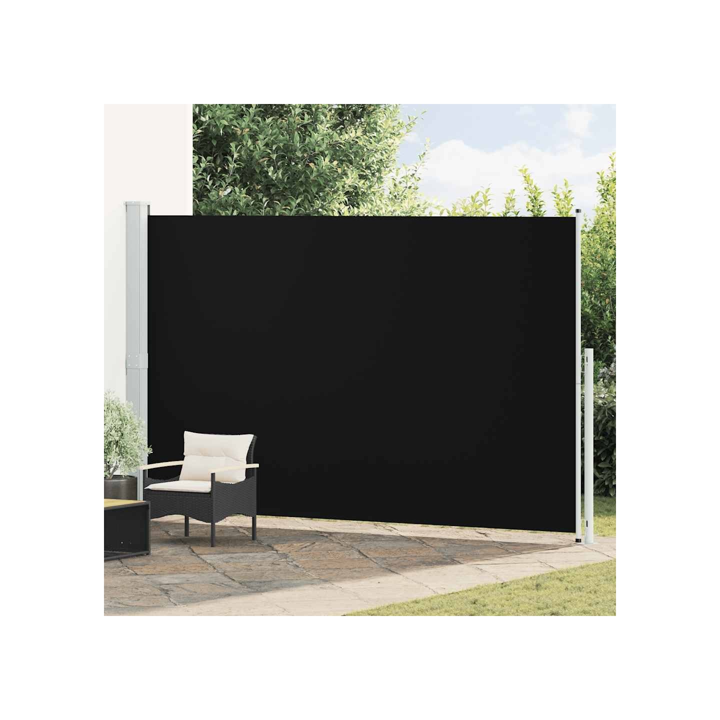 Auvent latéral rétractable de patio 220x514 cm Noir