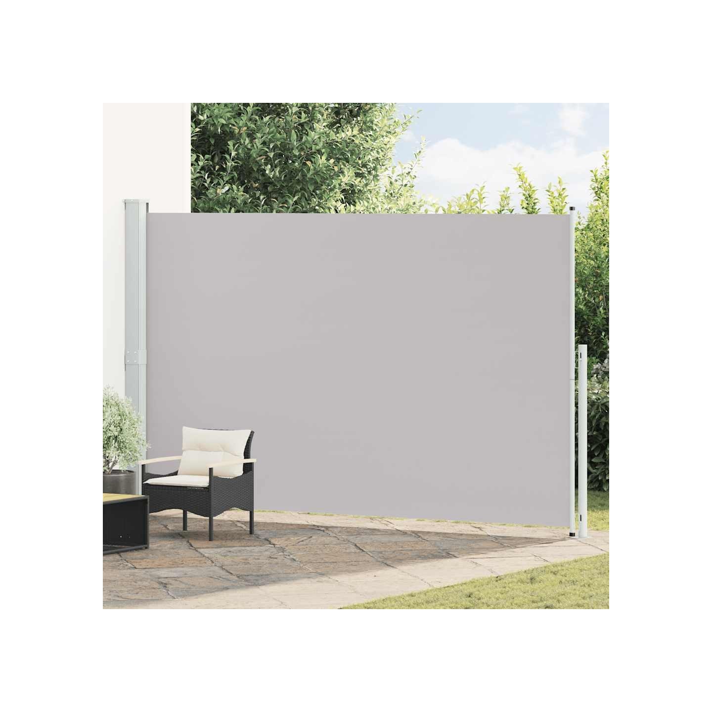 Auvent latéral rétractable de patio 220x514 cm Gris