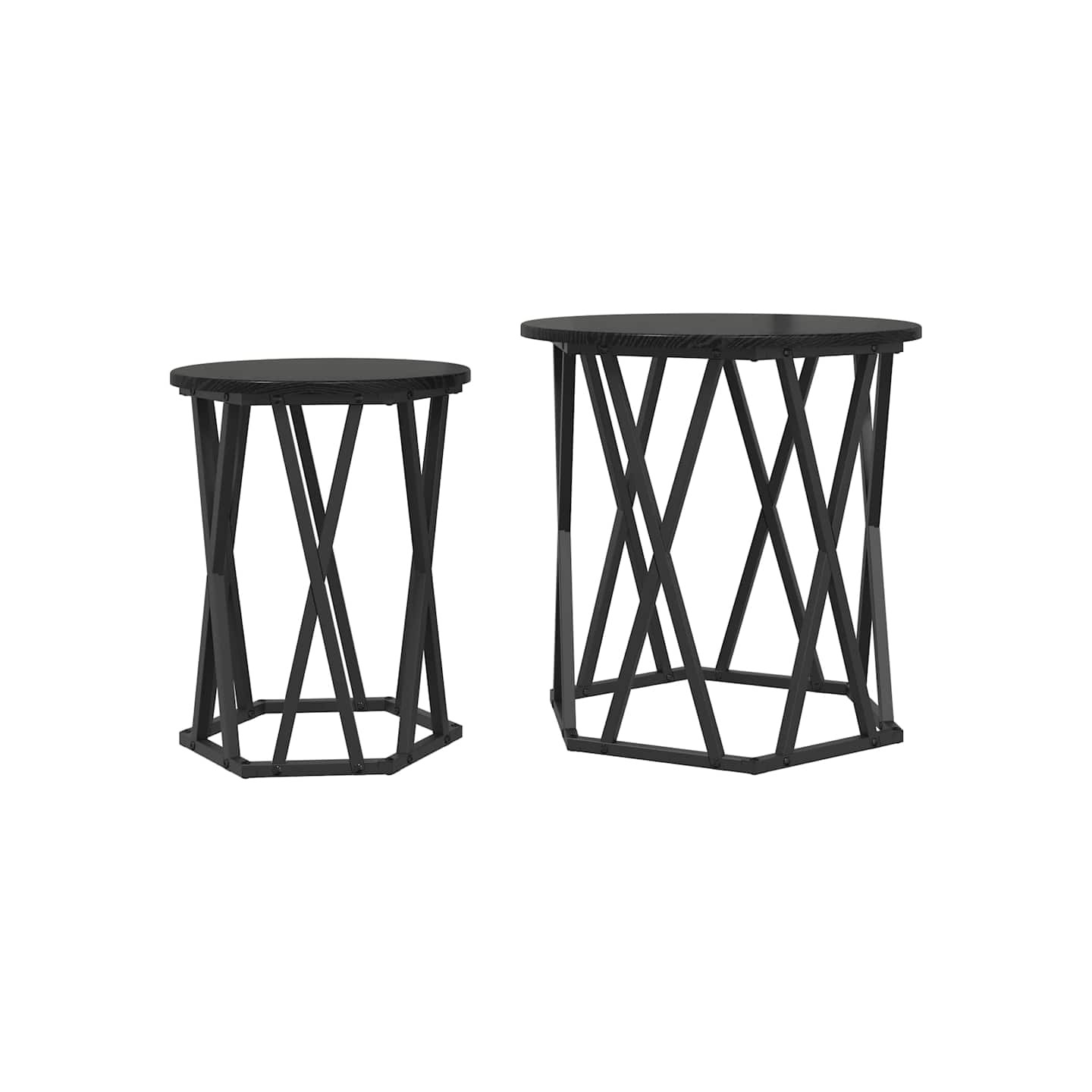 Table basse 2 pc Chêne noir 50 x 50 x 50 cm