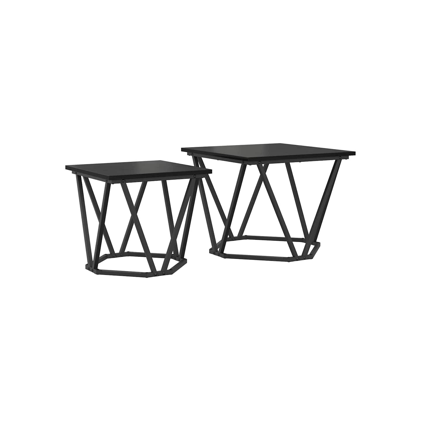 Ensemble de tables d'appoint 2 pc Chêne noir 50 x 50 x 40 cm