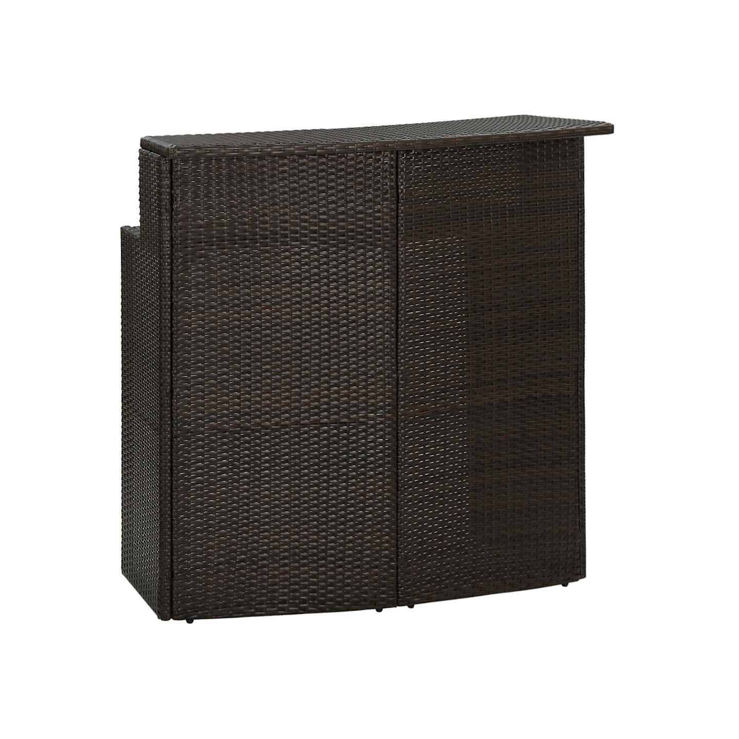 Table de bar de jardin Marron 120x55x110 cm Résine tressée