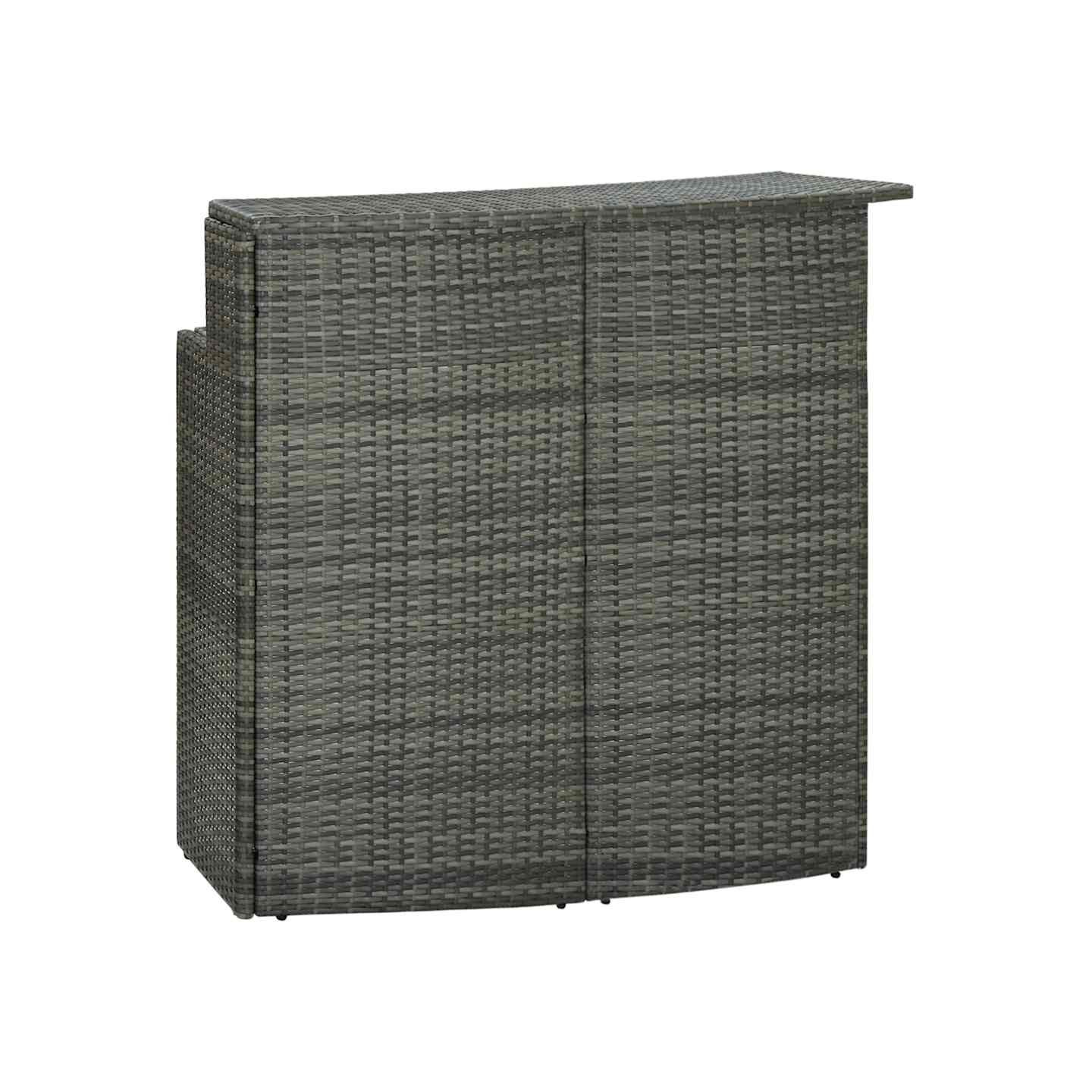 Table de bar de jardin Gris 120x55x110 cm Résine tressée
