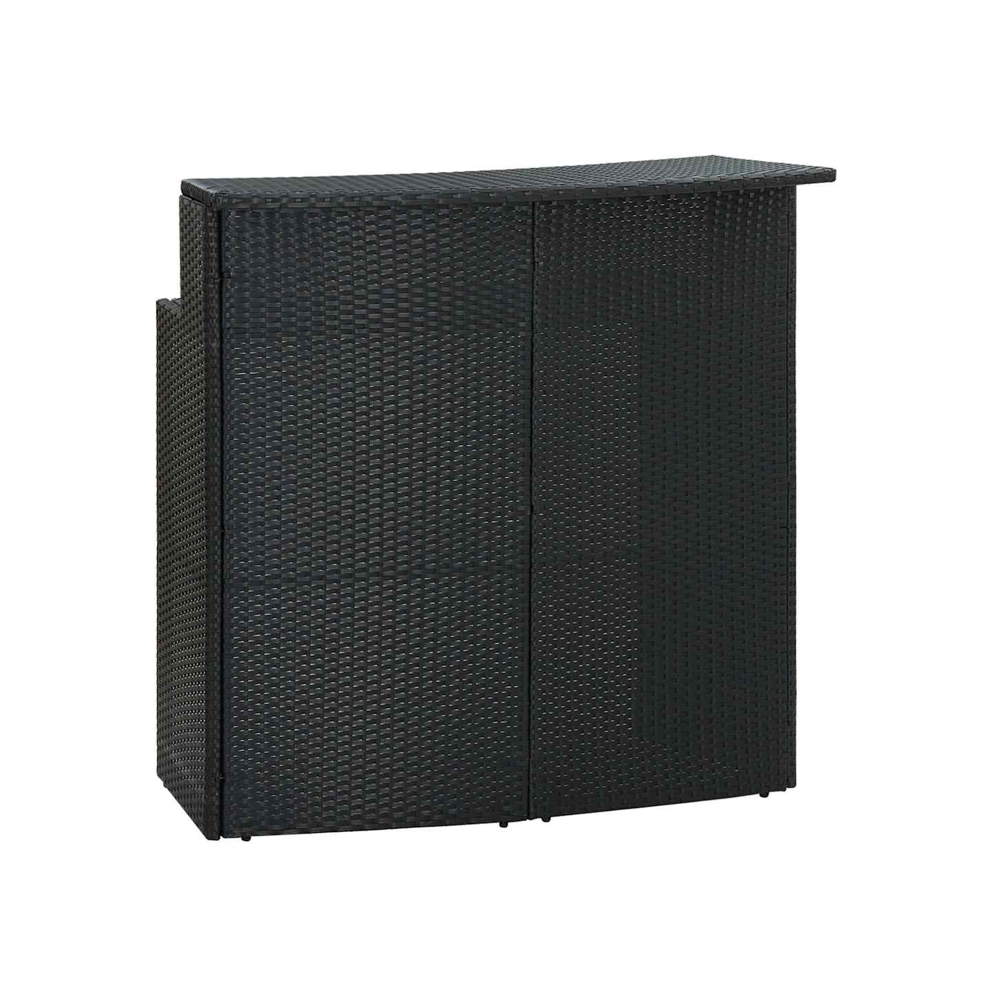 Table de bar de jardin Noir 120x55x110 cm Résine tressée