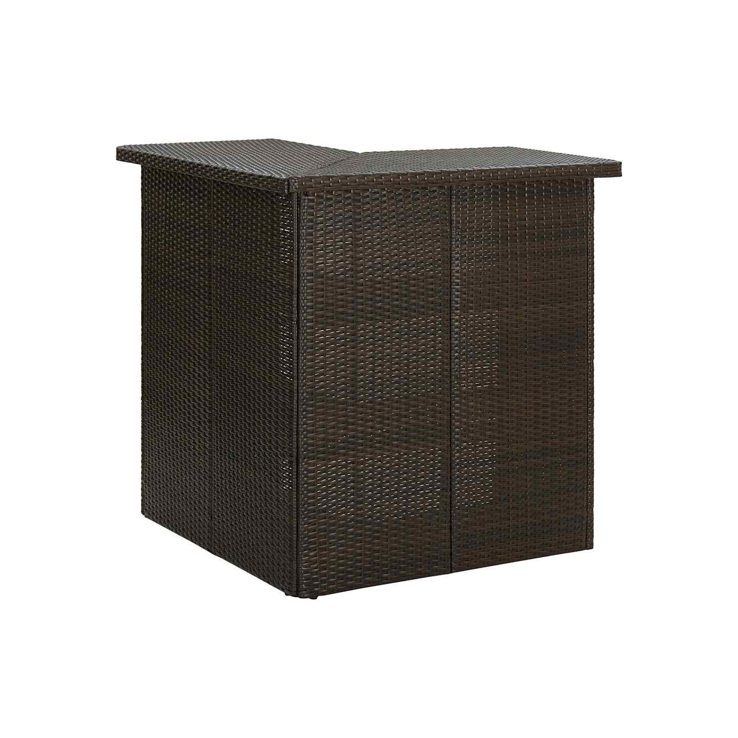 Table d'angle de bar Marron 100x50x105 cm Résine tressée