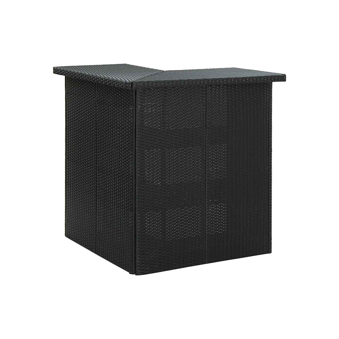 Table d'angle de bar Noir 100x50x105 cm Résine tressée