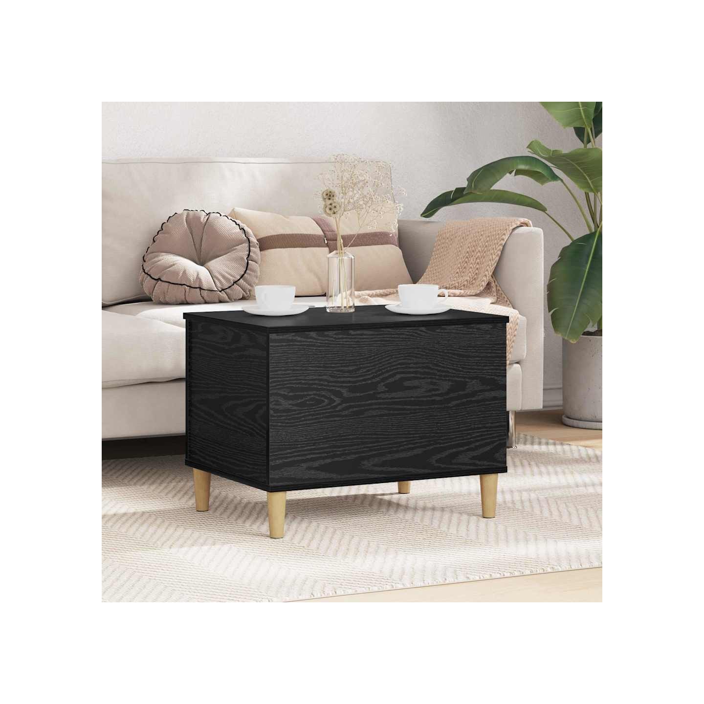 Cabinet de chevet Chêne noir 60 x 44,5 x 45 cm