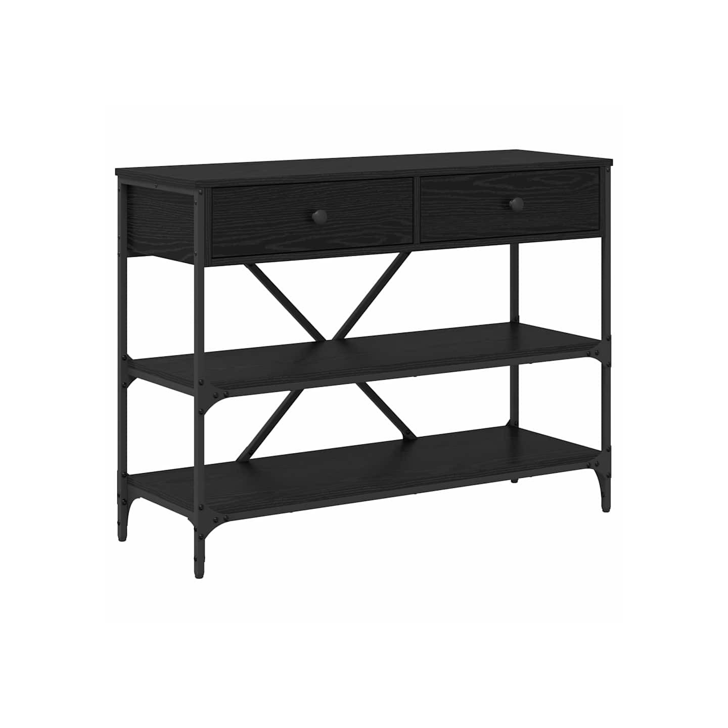Table console avec tiroir Chêne noir 100 x 34,5 x 75 cm bois