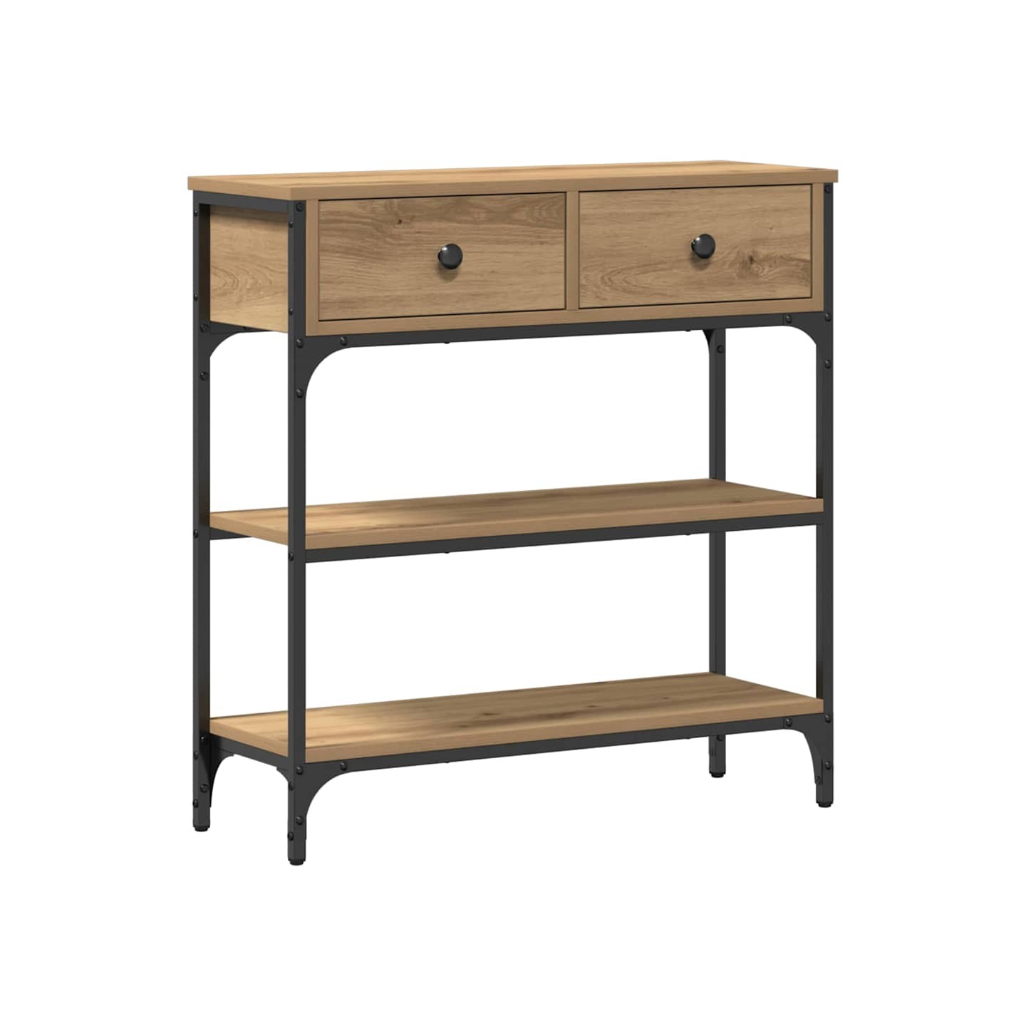 Table console avec tiroir Chêne artisanal 72,5 x 25 x 75 cm