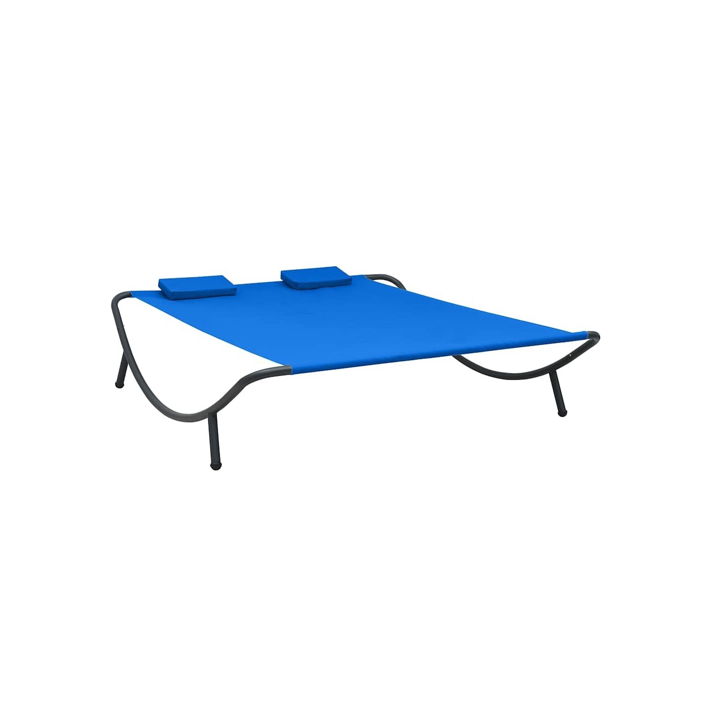 Chaise longue d'extérieur tissu bleu