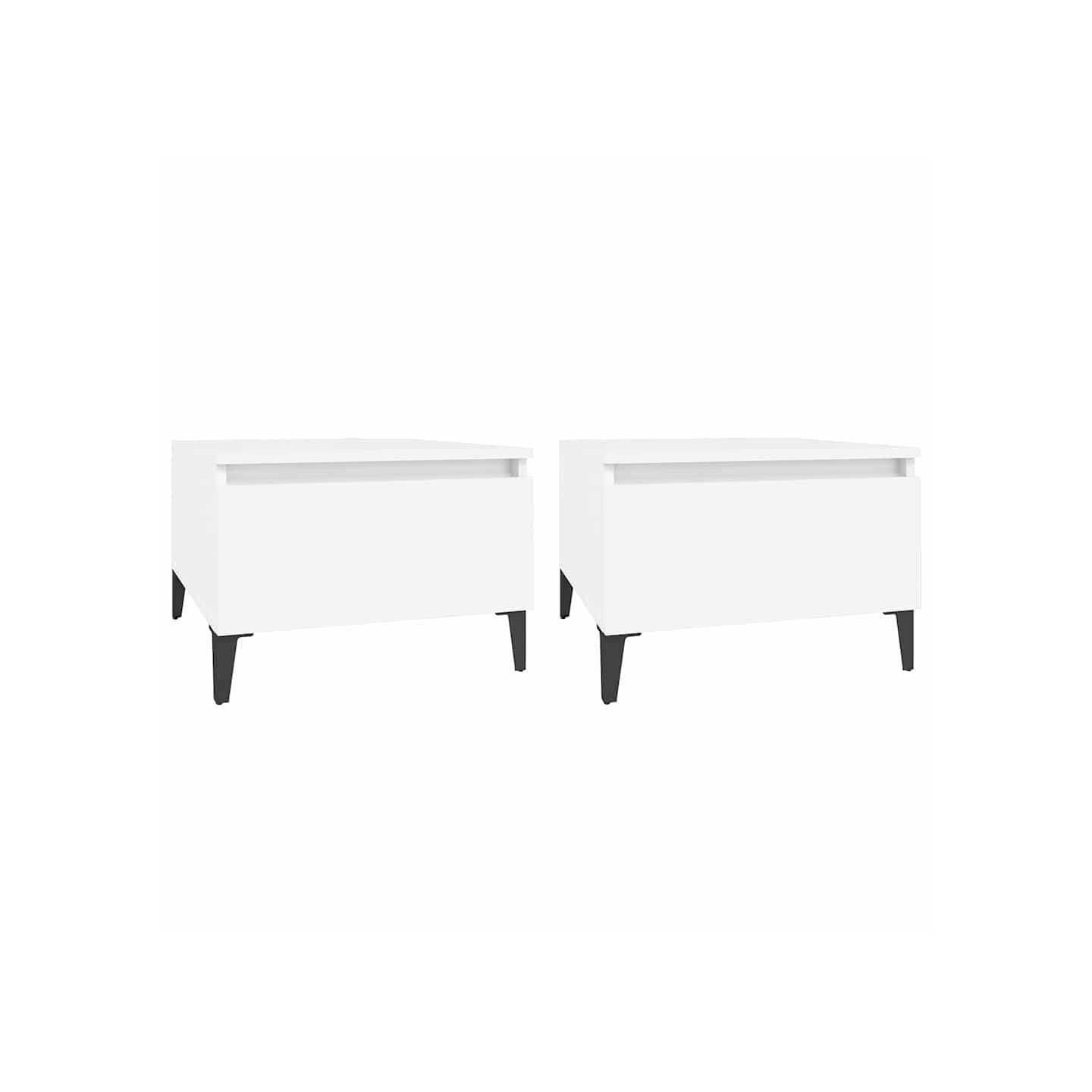 Tables d'appoint 2 pcs Blanc 50x46x35 cm Bois d'ingénierie