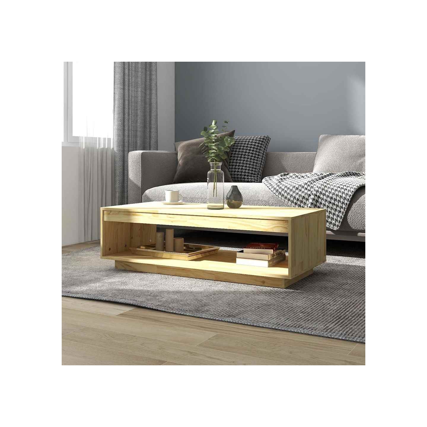 Table basse 110x50x33,5 cm bois de pin massif