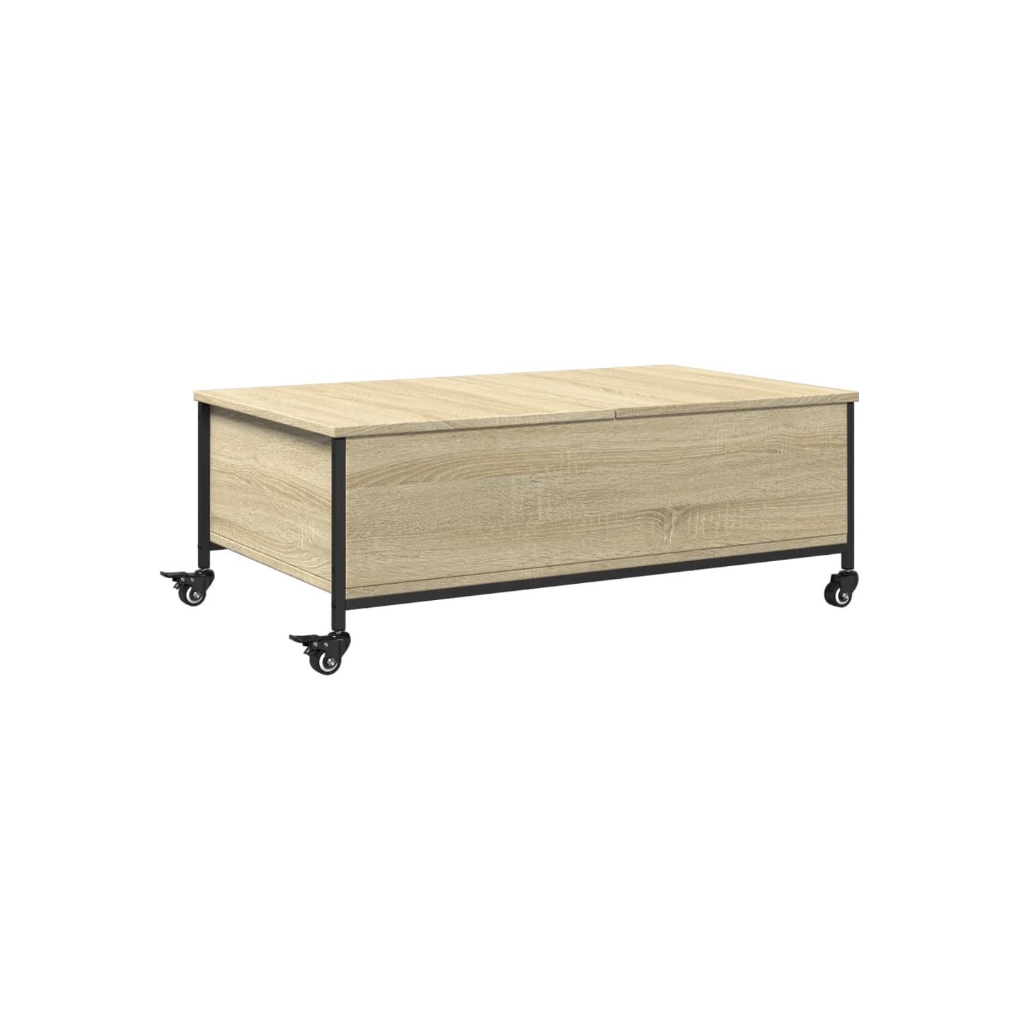 Table basse avec roulettes chêne sonoma bois d'ingénierie