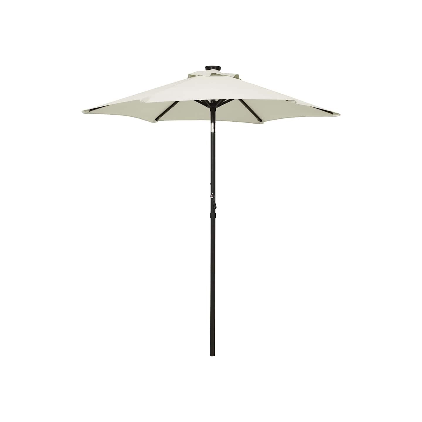 Parasol avec lumières LED sable 200x211 cm aluminium