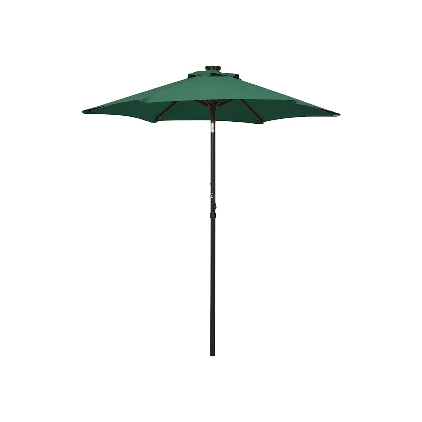 Parasol de jardin avec lumières LED vert 200x211 cm aluminium