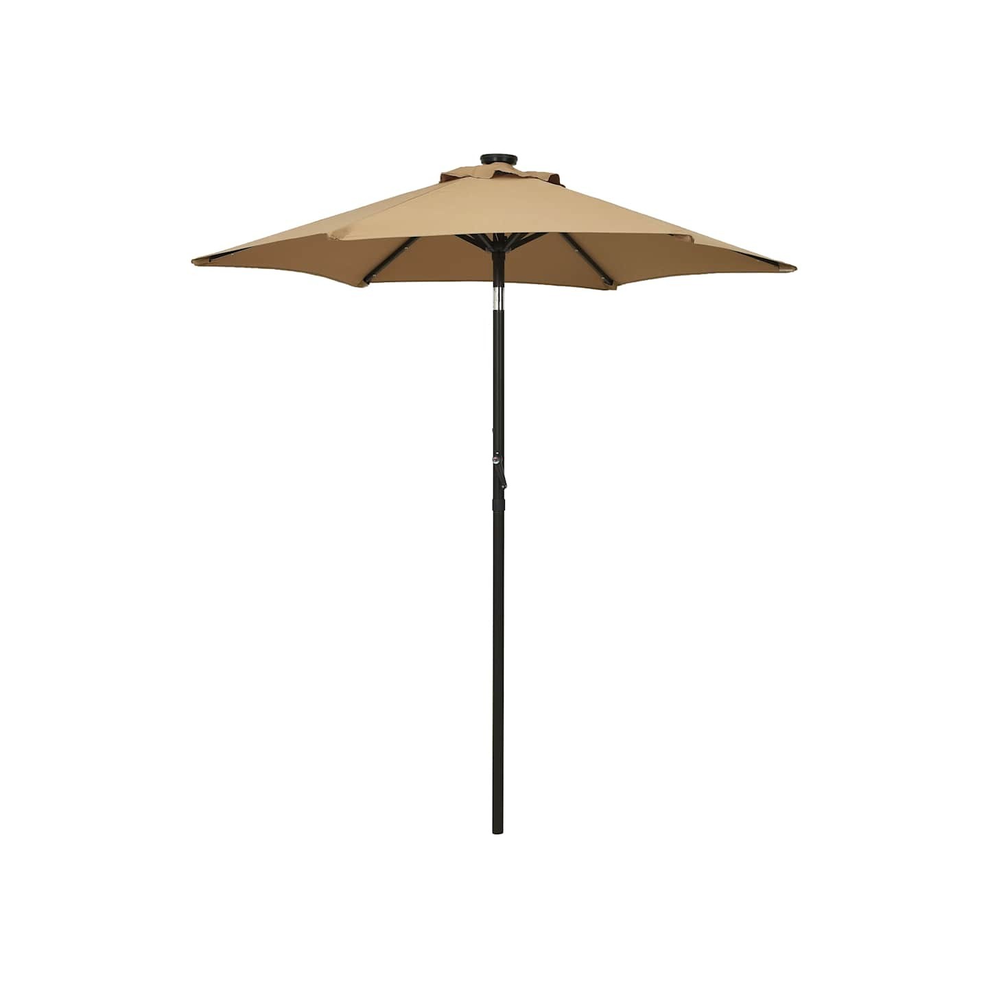 Parasol de jardin avec lumières LED taupe 200x211 cm aluminium