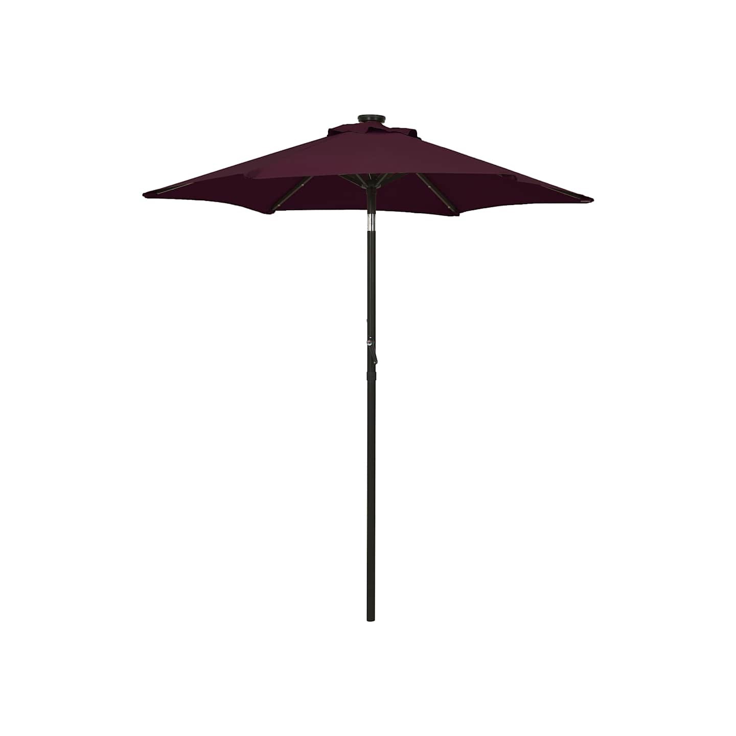 Parasol de jardin avec lumières LED rouge bordeaux aluminium