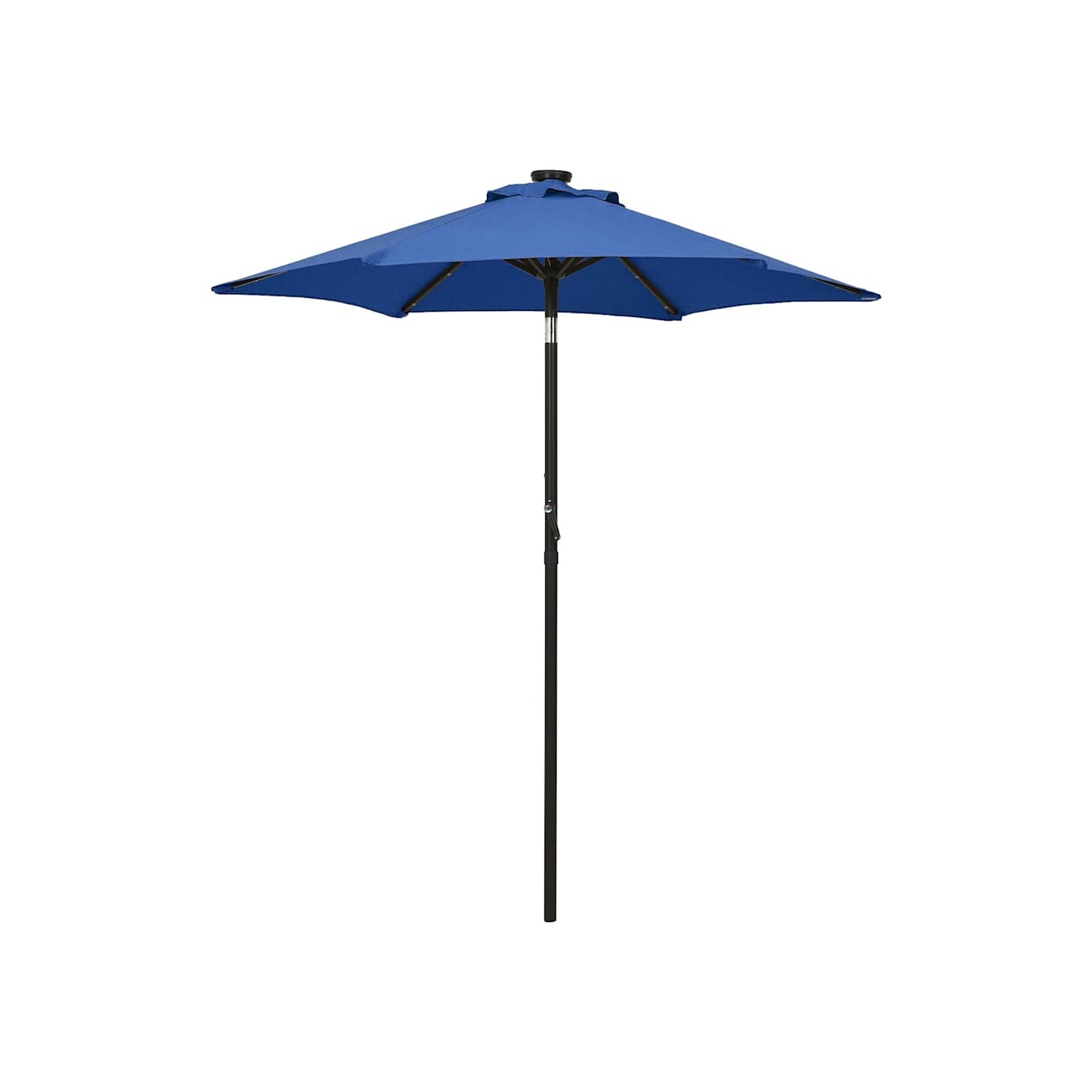 Parasol de jardin avec lumières LED bleu azuré aluminium