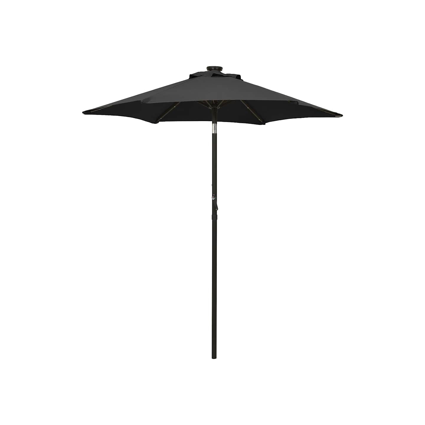 Parasol de jardin avec lumières LED noir 200x211 cm aluminium