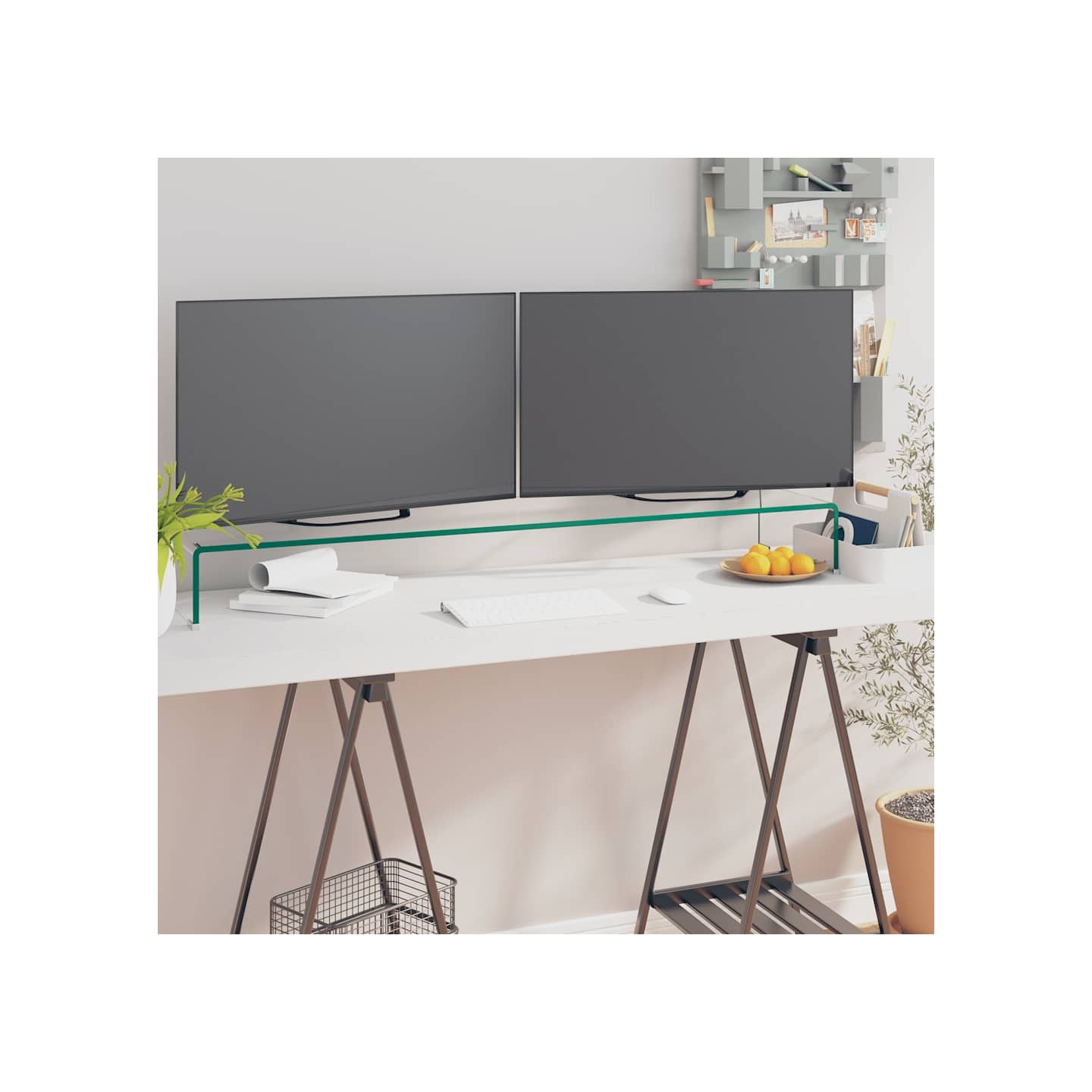 Meuble TV/pour moniteur 120x30x13 cm verre transparent