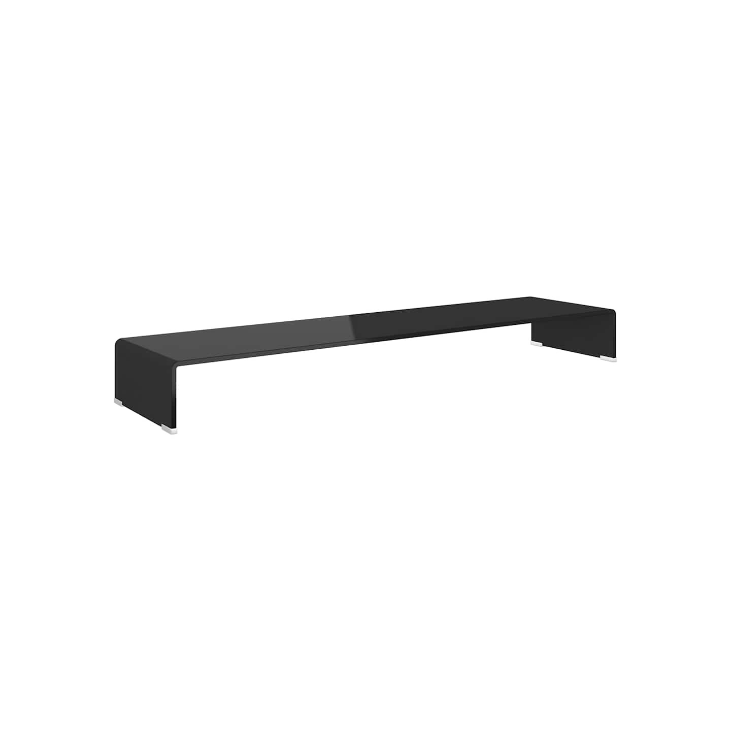 Meuble TV/support pour moniteur 120x30x13 cm verre noir