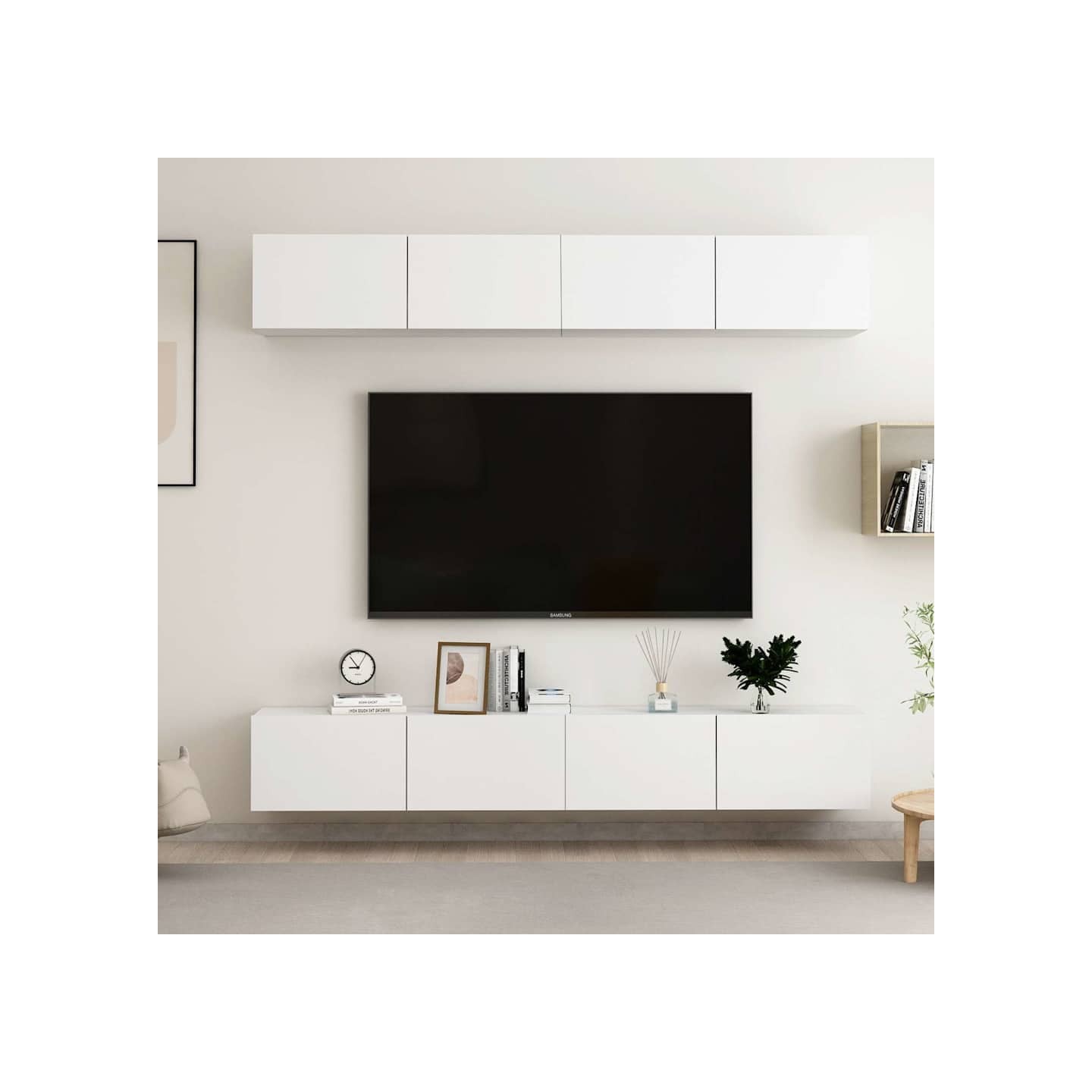 Meubles TV 4 pcs Blanc 100x30x30 cm Bois d'ingénierie