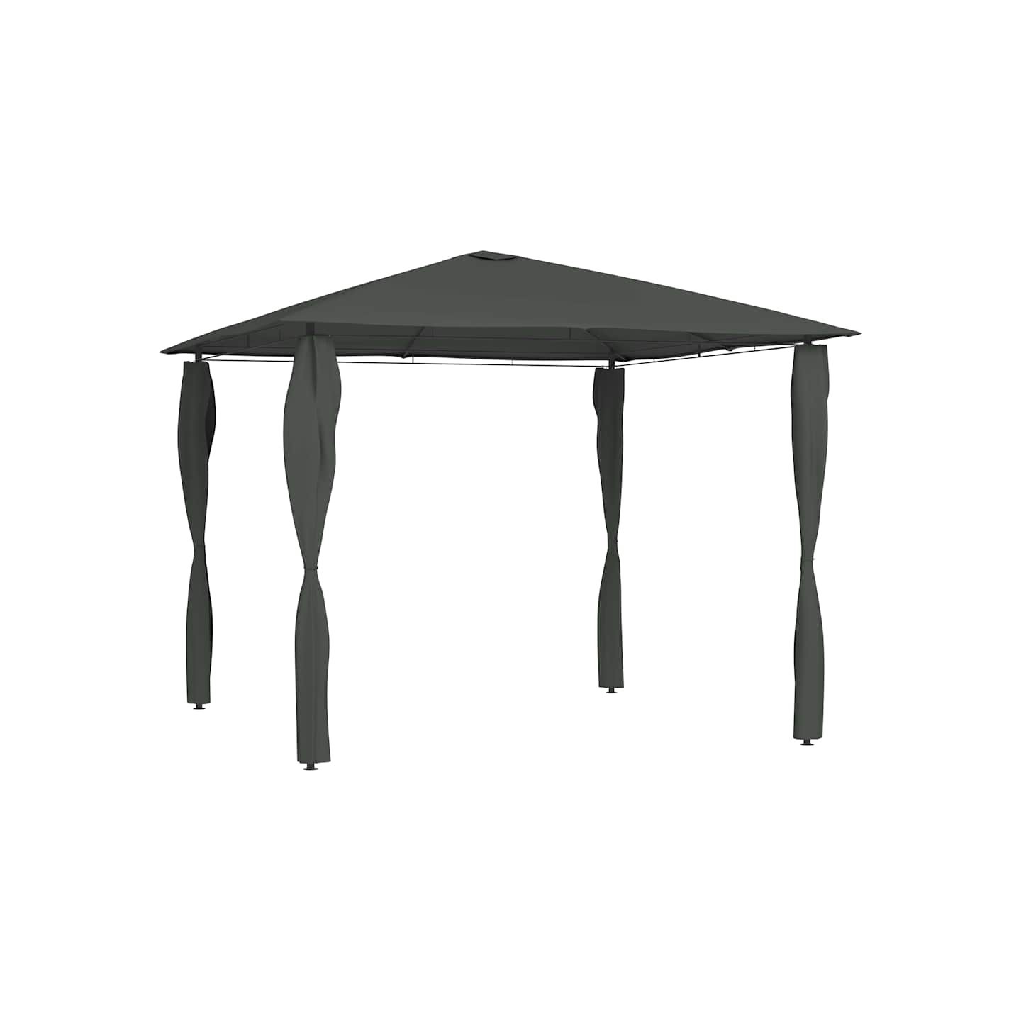 Belvédère à revêtement de poteaux 3x3x2,6 m Anthracite 160 g/m²