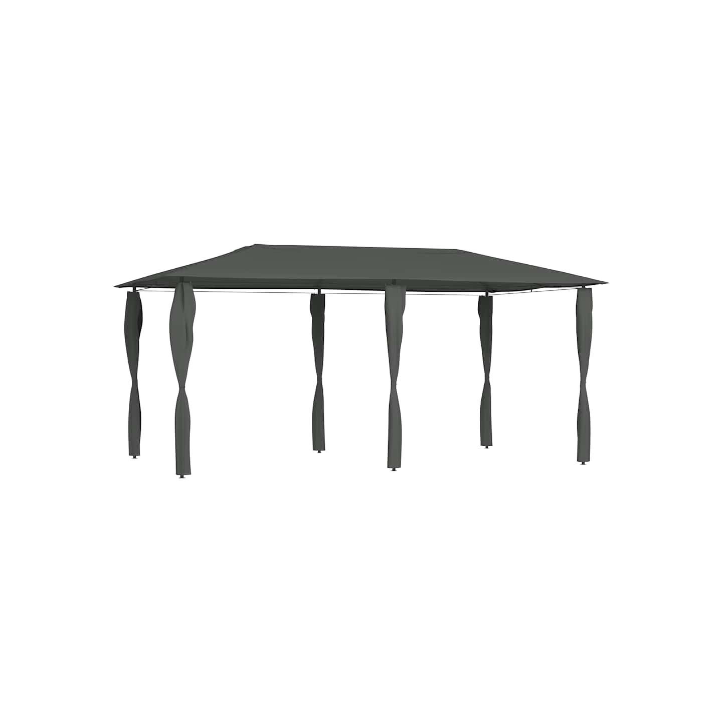 Belvédère avec revêtement de poteaux 2,98x5,3x2,59 m 160 g/m²