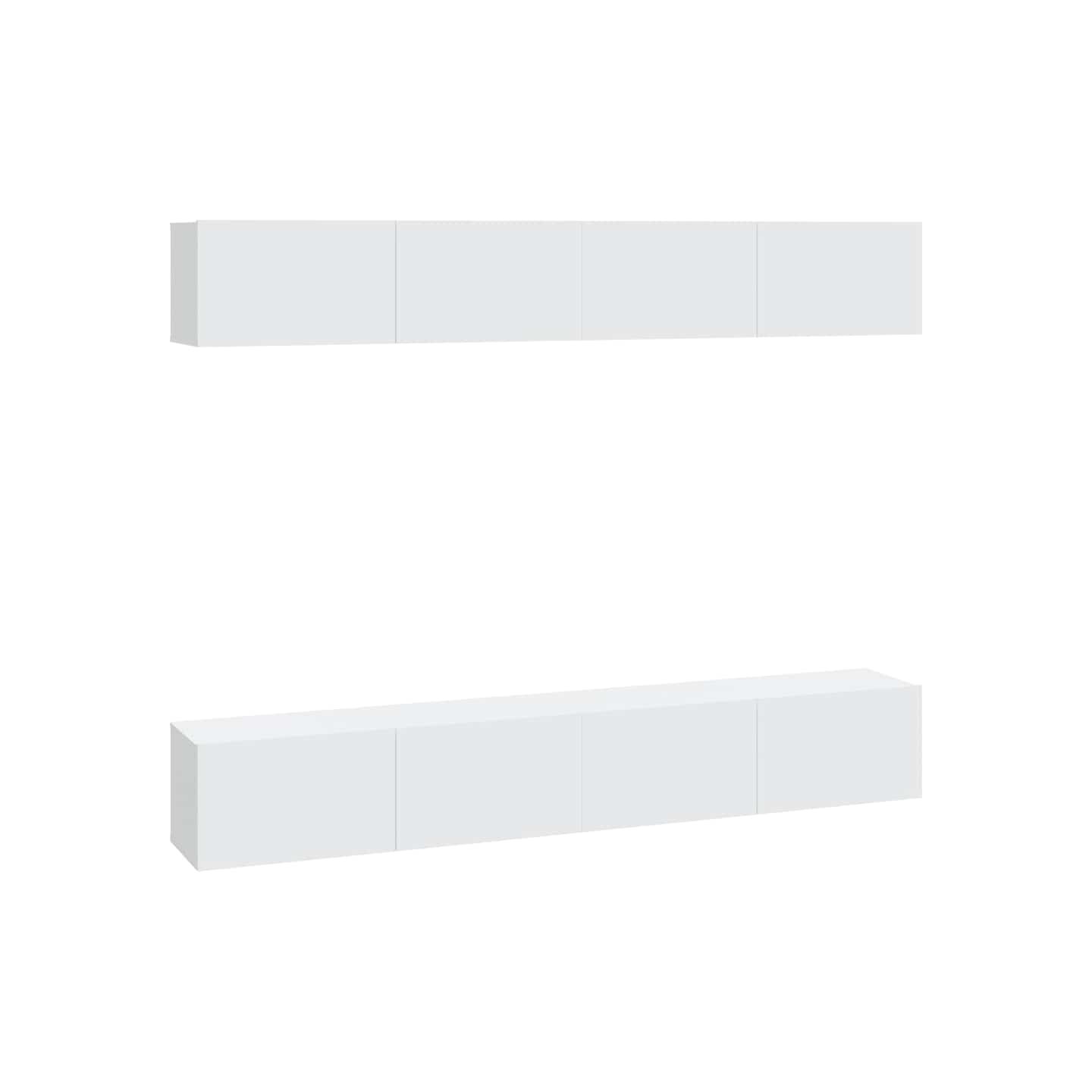 Meubles TV muraux 4 pcs blanc 100x30x30 cm
