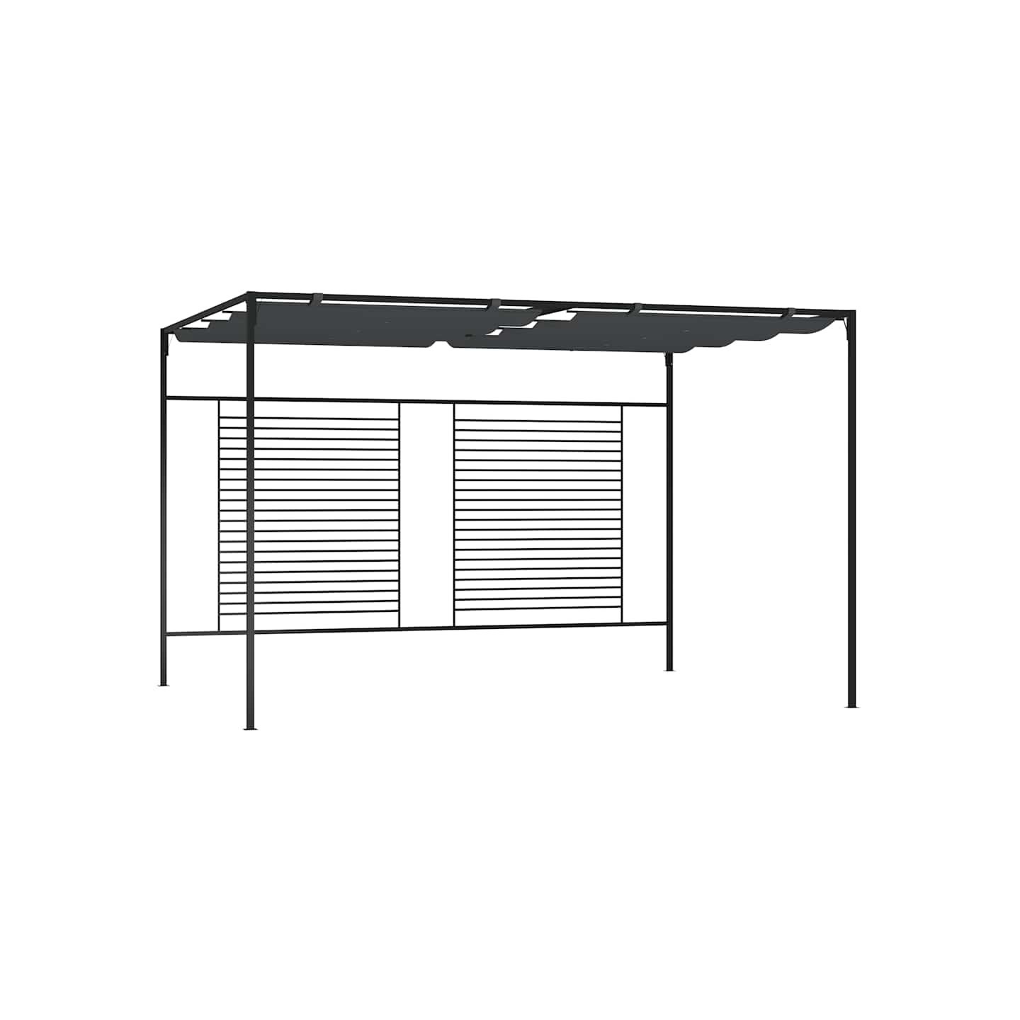Belvédère avec auvent rétractable 4x3x2,3 m Anthracite 180 g/m²