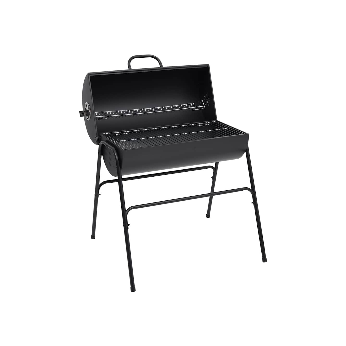 Gril à baril avec 2 grilles de cuisson Noir 80x95x90 cm Acier