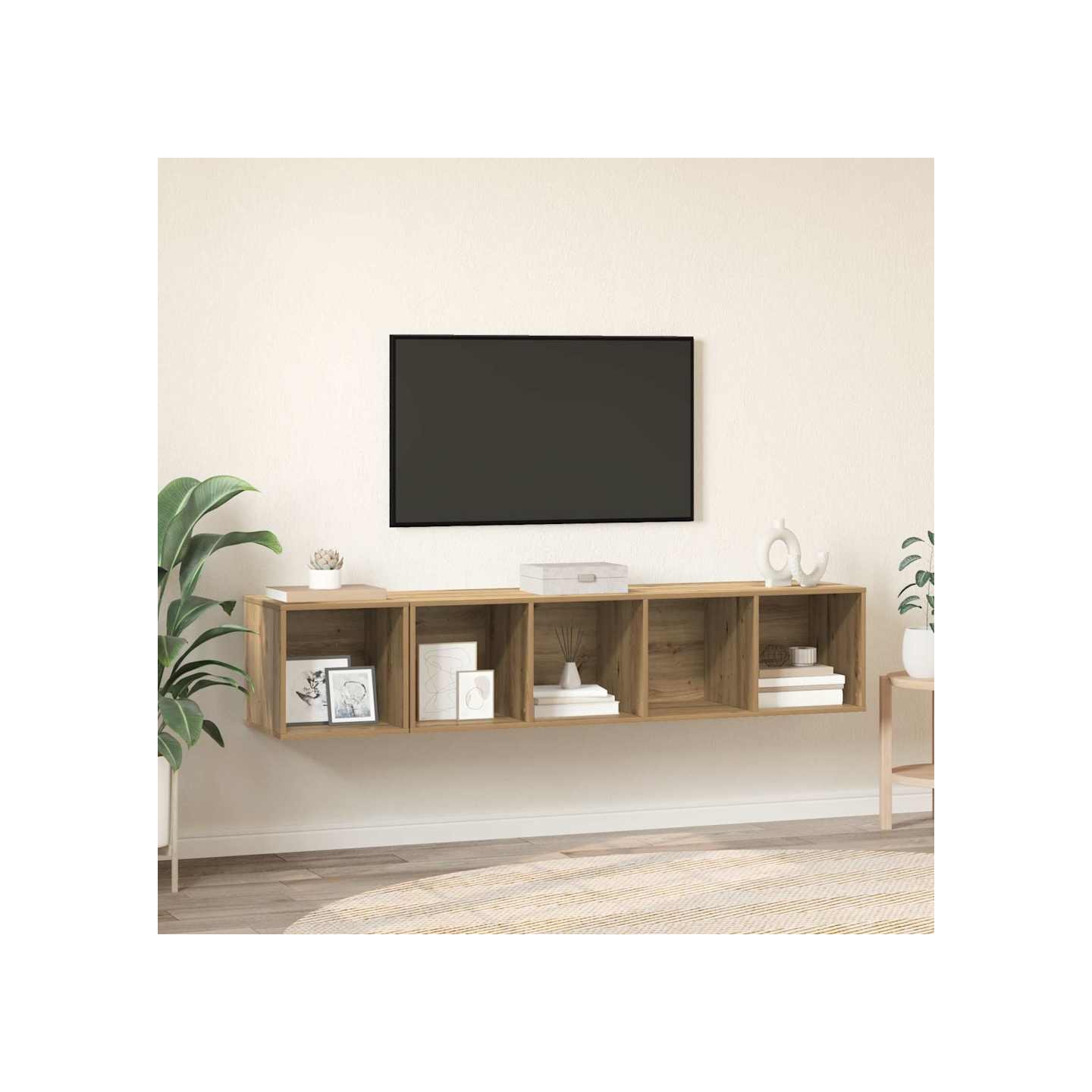 Ensemble de meubles TV 2 pc Chêne artisanal Bois d'ingénierie