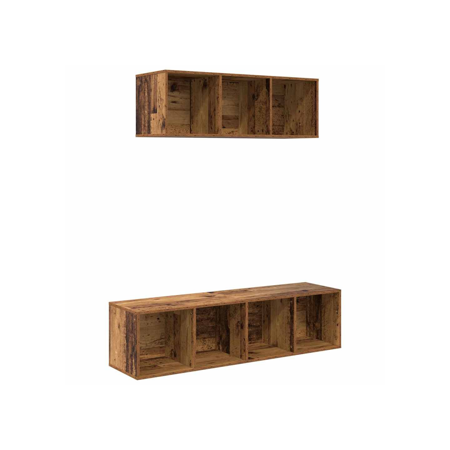 Ensemble meuble TV 2 pc Bois Ancien Bois d'ingénierie