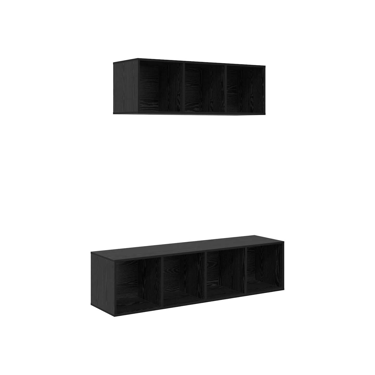 Ensemble meuble TV 2 pc Chêne noir Bois d'ingénierie