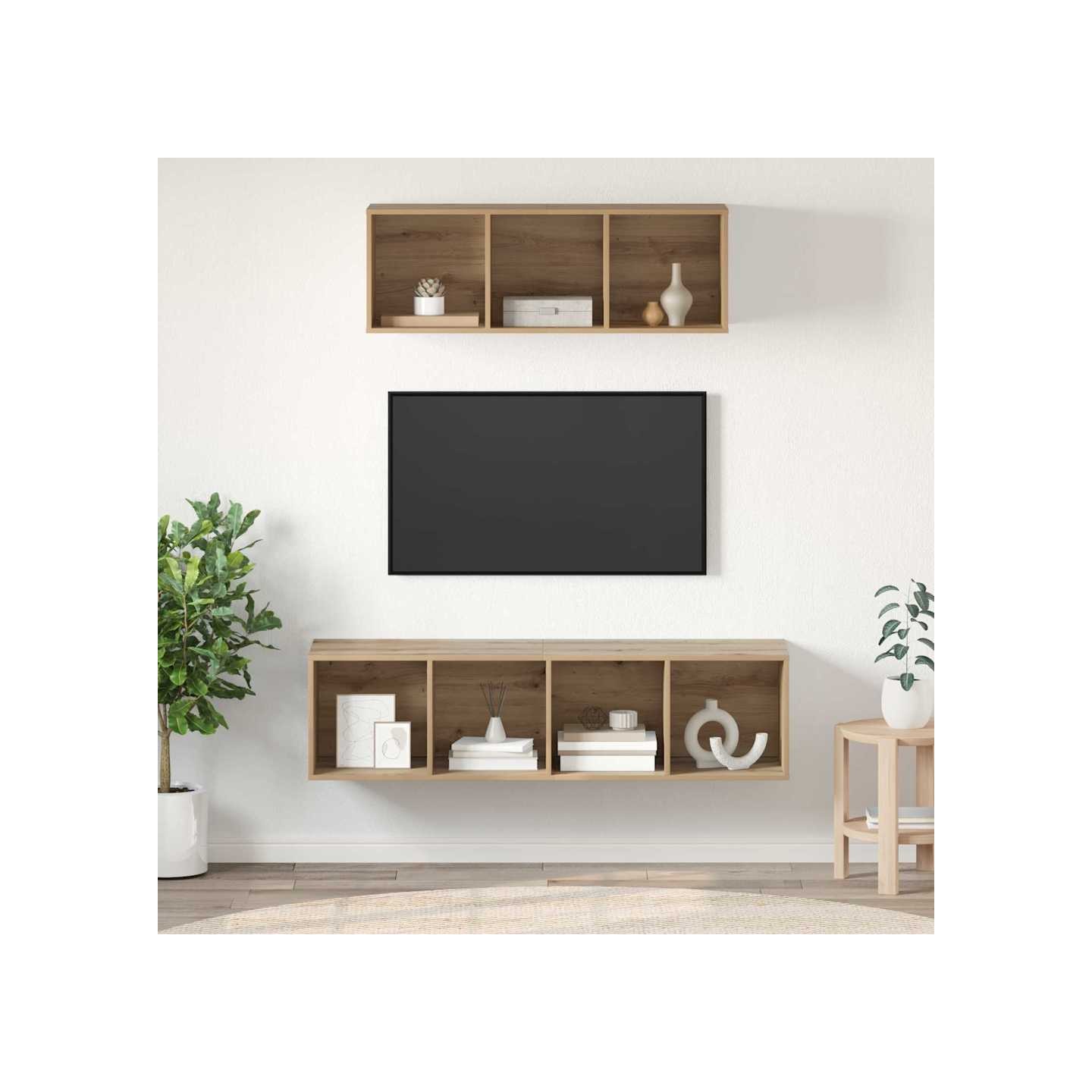 Ensemble meuble TV 2 pc Chêne artisanal Bois d'ingénierie