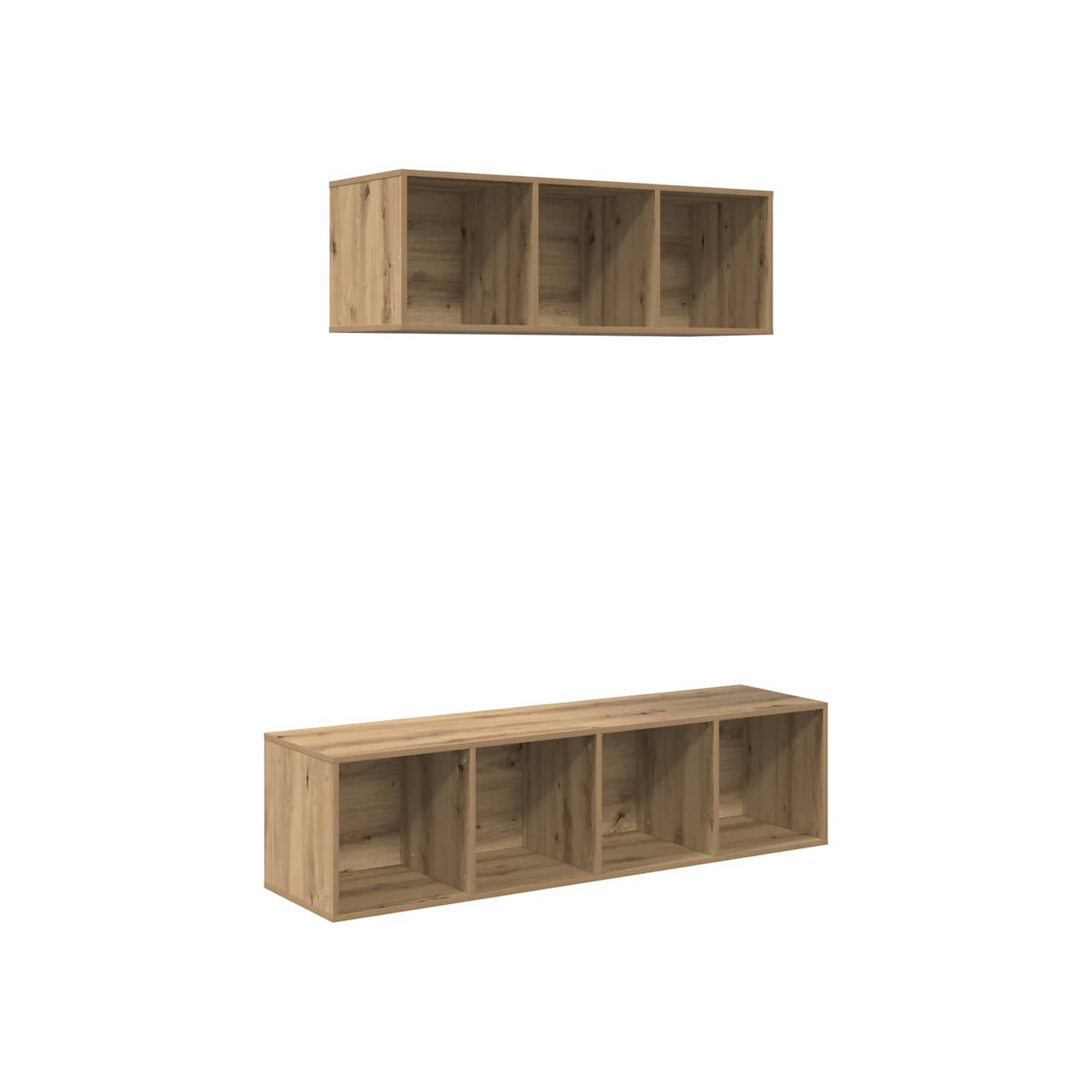 Ensemble meuble TV 2 pc Chêne artisanal Bois d'ingénierie