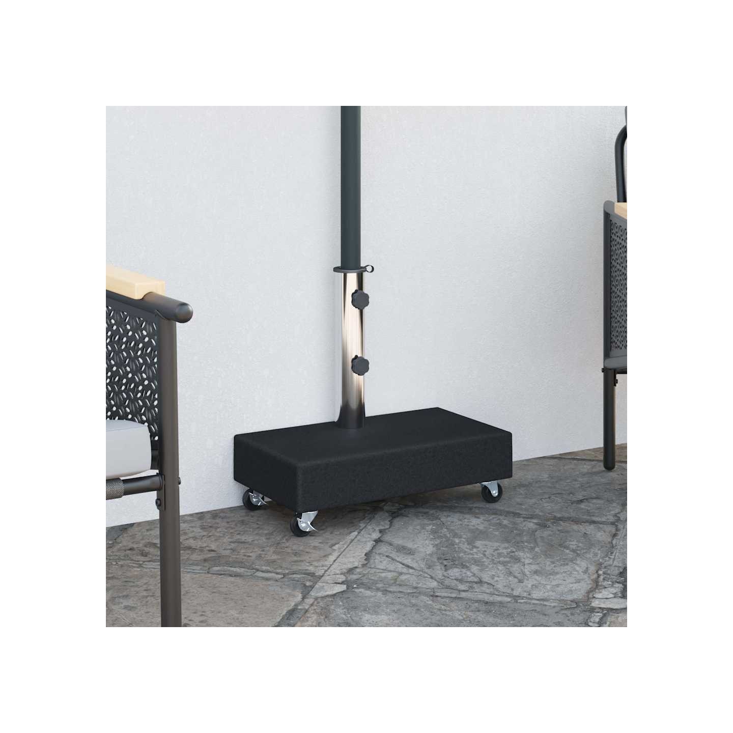 Socle de parasol Noir 45x25x8 cm Granite