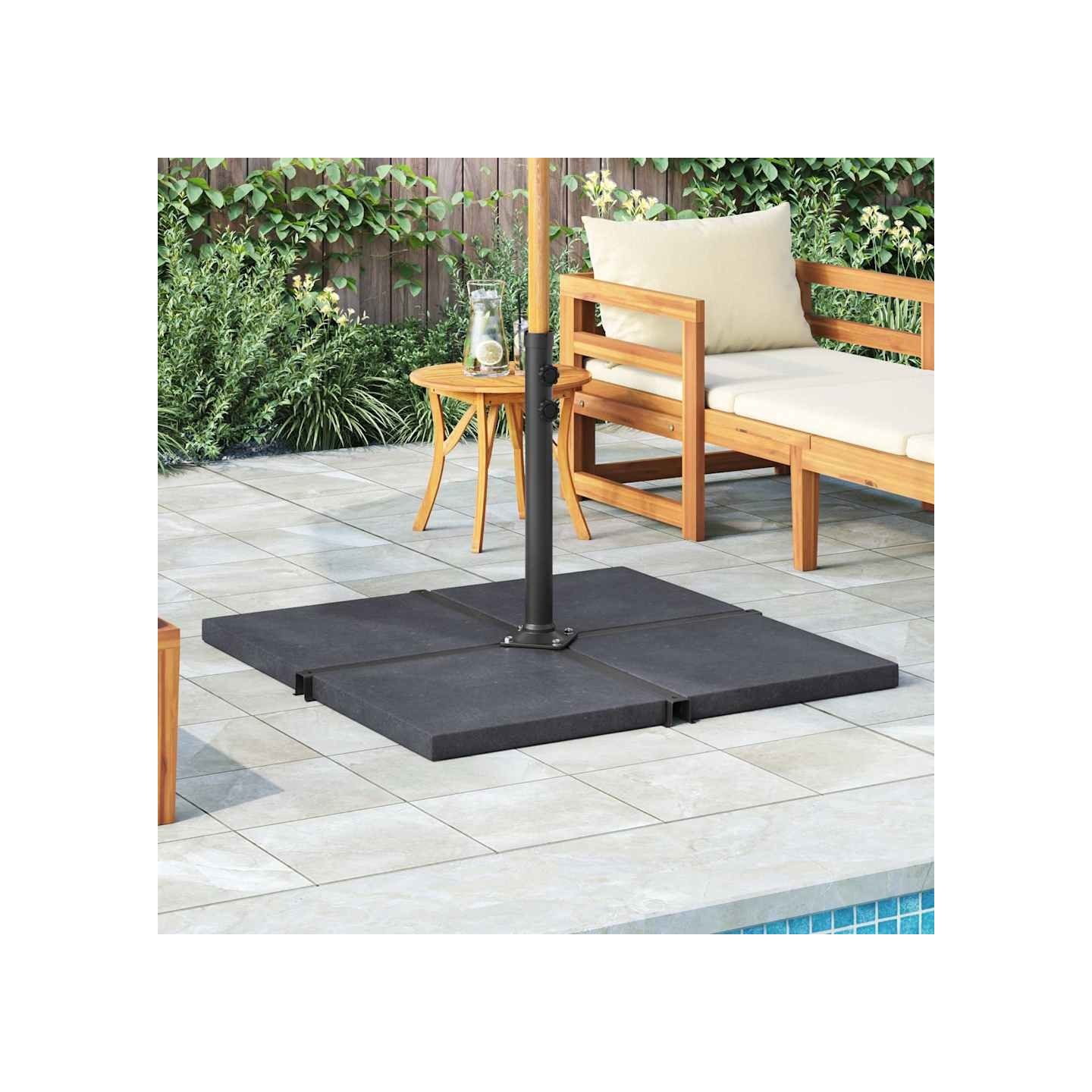 Plaque de poids de parasol Noir Granite Carré 25 kg