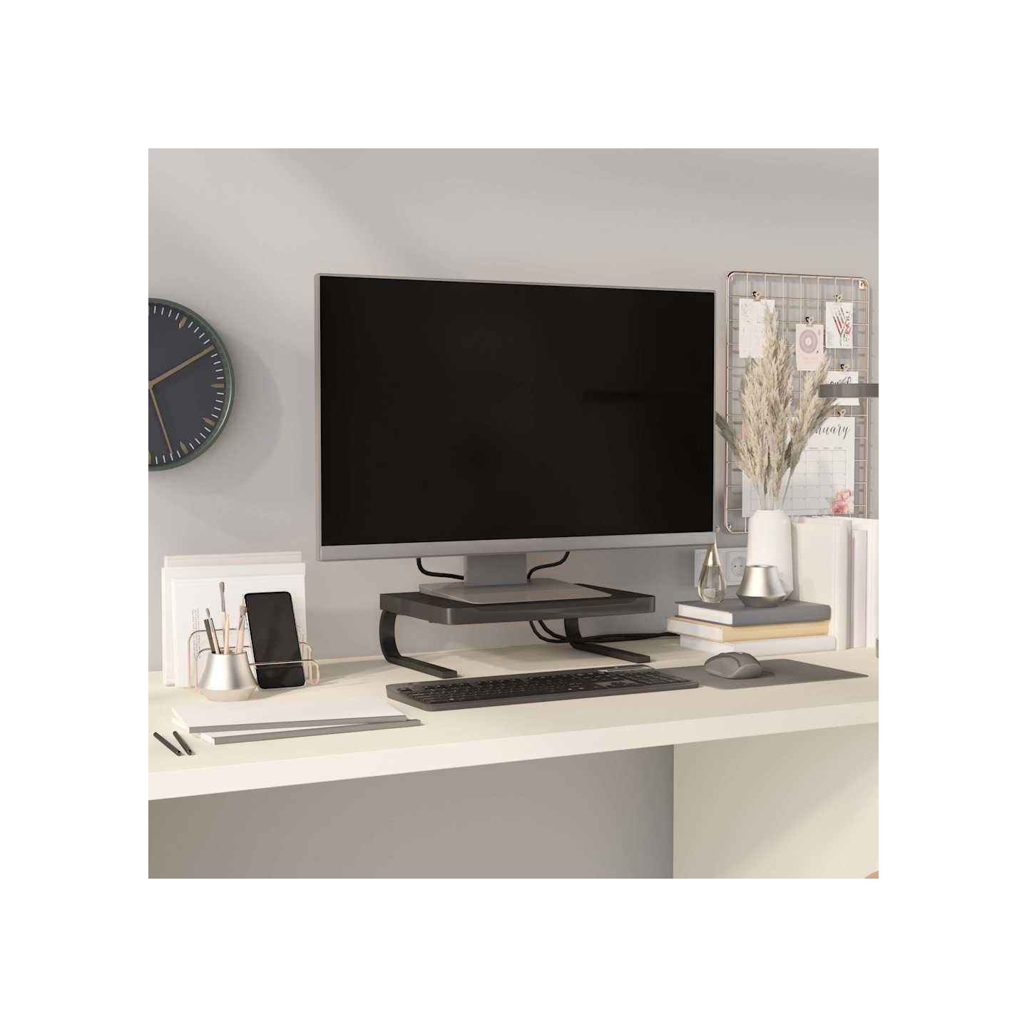 Support de moniteur Noir 37x28x11,5 cm