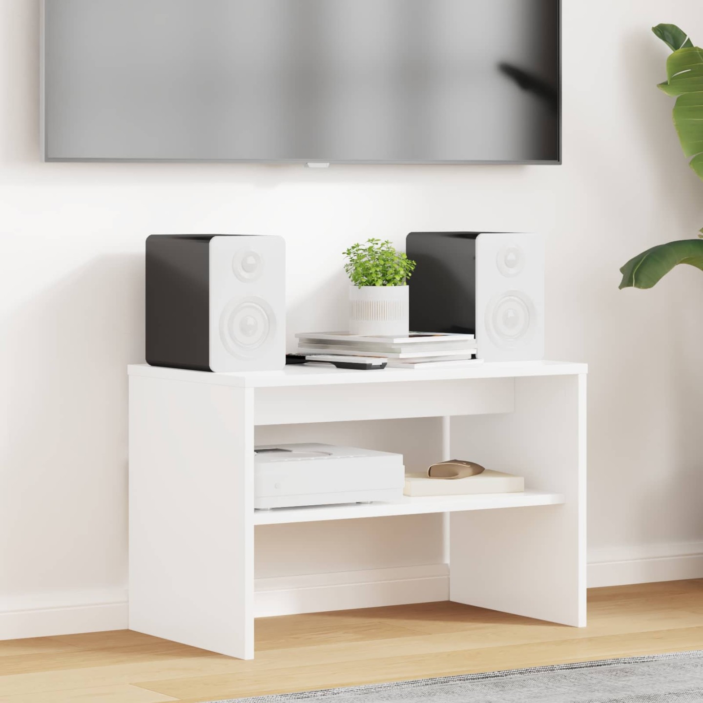 Meuble TV 60 x 35 x 40 cm Blanc Bois d'ingénierie