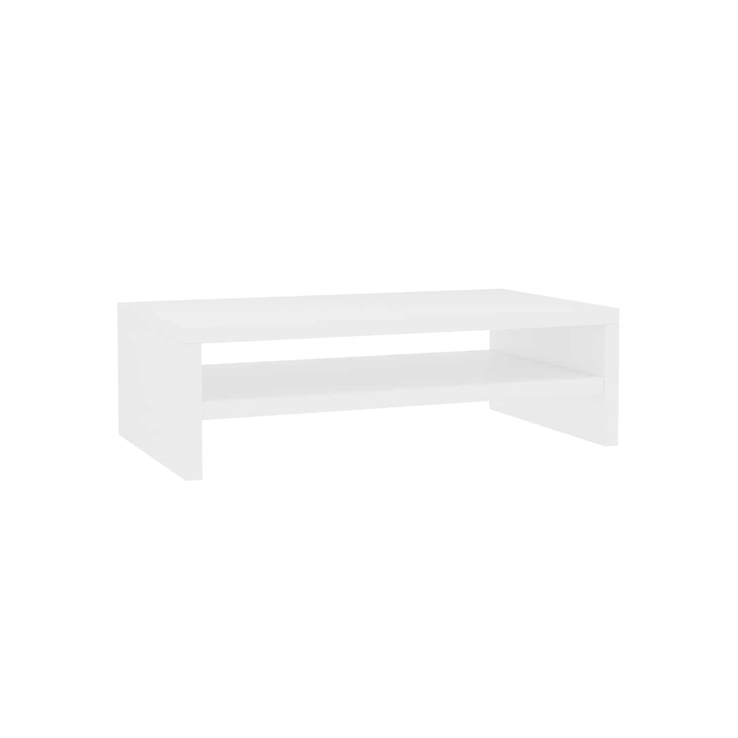Support de moniteur Blanc 42 x 24 x 13 cm Bois d'ingénierie