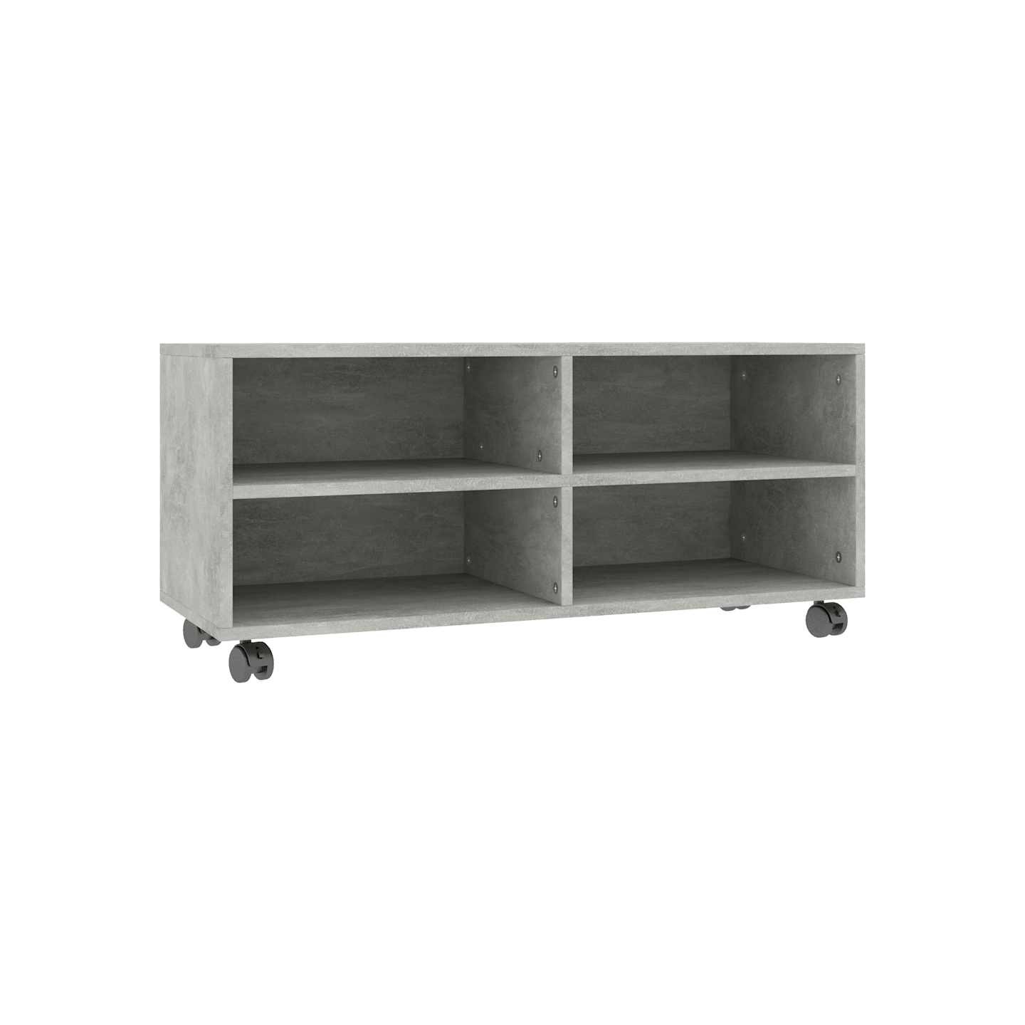 Meuble TV avec roulettes Gris béton 90x35x35 cm Bois ingénierie